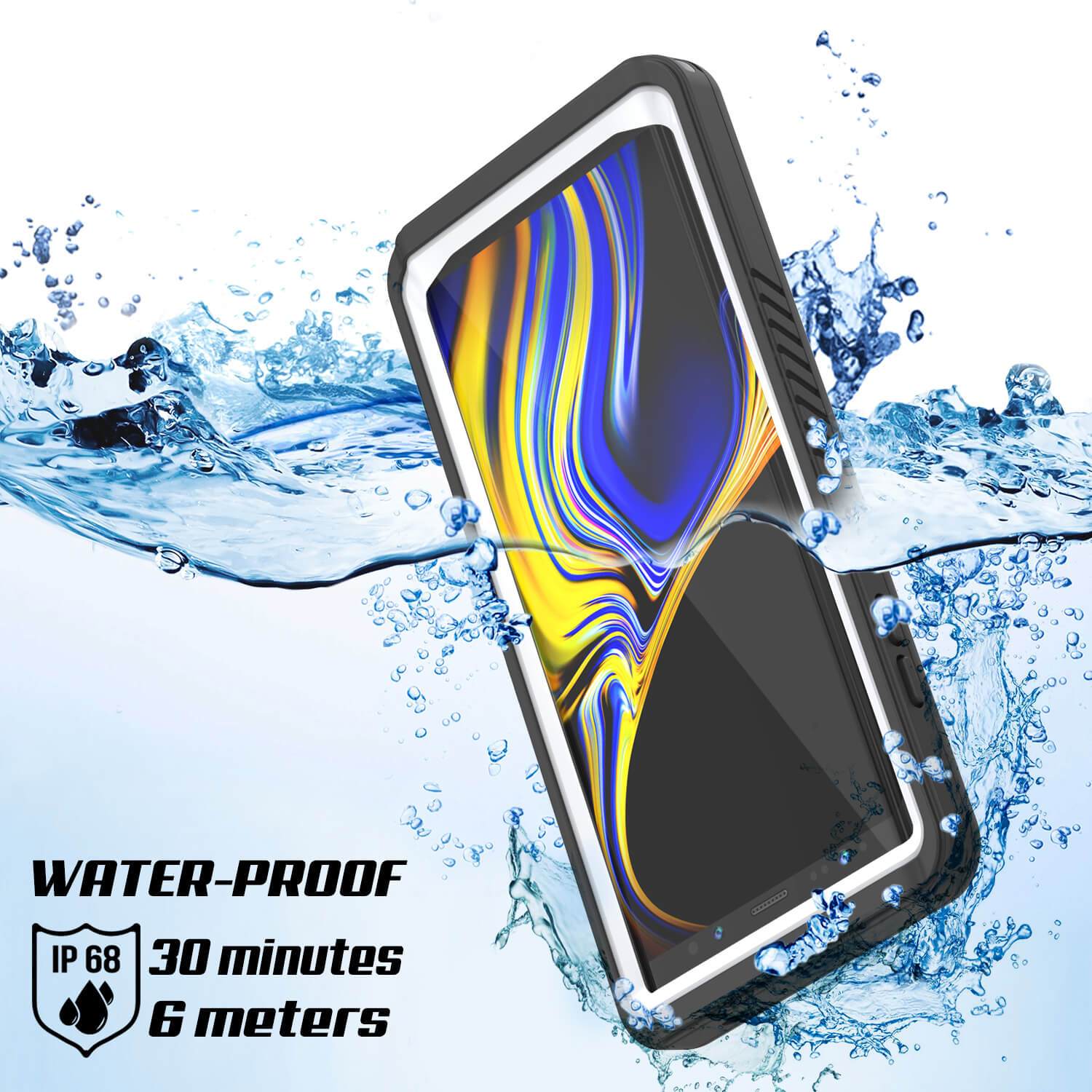 Capinha impermeável para Note 9, Punkcase [Série Extreme] Capinha de armadura com protetor de tela embutido  [Branco]