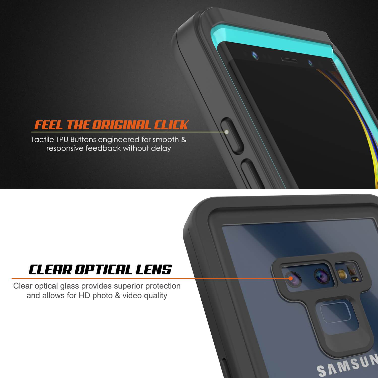 Capinha impermeável para Note 9, Punkcase [Série Extreme] Capinha de armadura com protetor de tela embutido  [Cerceta]