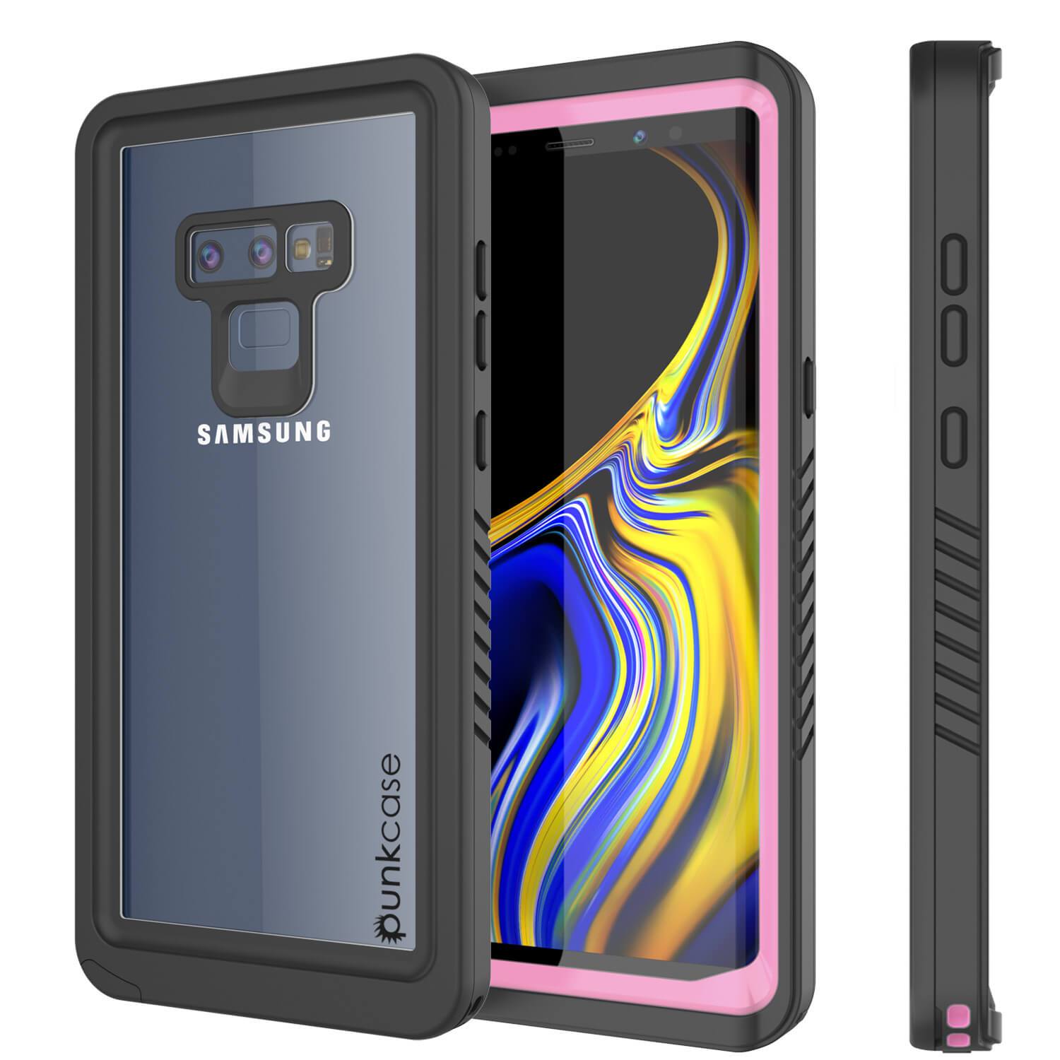 Capinha impermeável para Note 9, Punkcase [Série Extreme] Capinha de armadura com protetor de tela embutido  [Rosa]