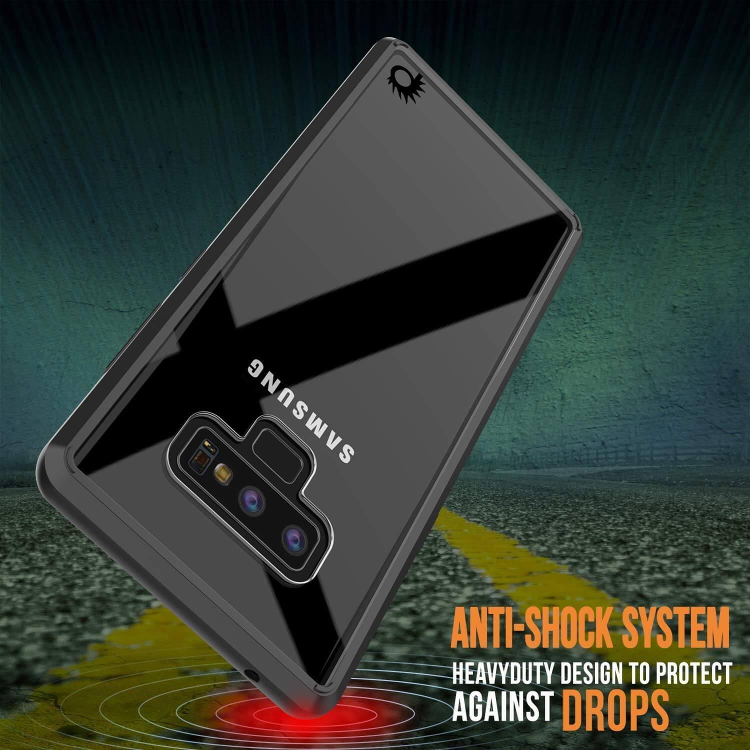Galaxy Note 9 Case, PUNKcase [LUCID 2.0 Series] [Slim Fit] Armor Cover W/Integrated Anti-Shock System [Black] (Color in image: Light Blue)