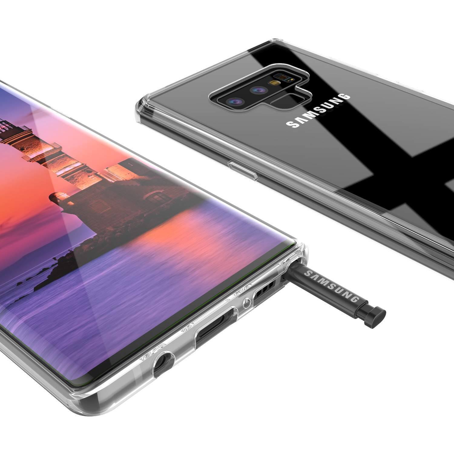 Galaxy Note 9 Case, PUNKcase [LUCID 2.0 Series] [Slim Fit] Armor Cover W/Integrated Anti-Shock System [Clear] (Color in image: Black)
