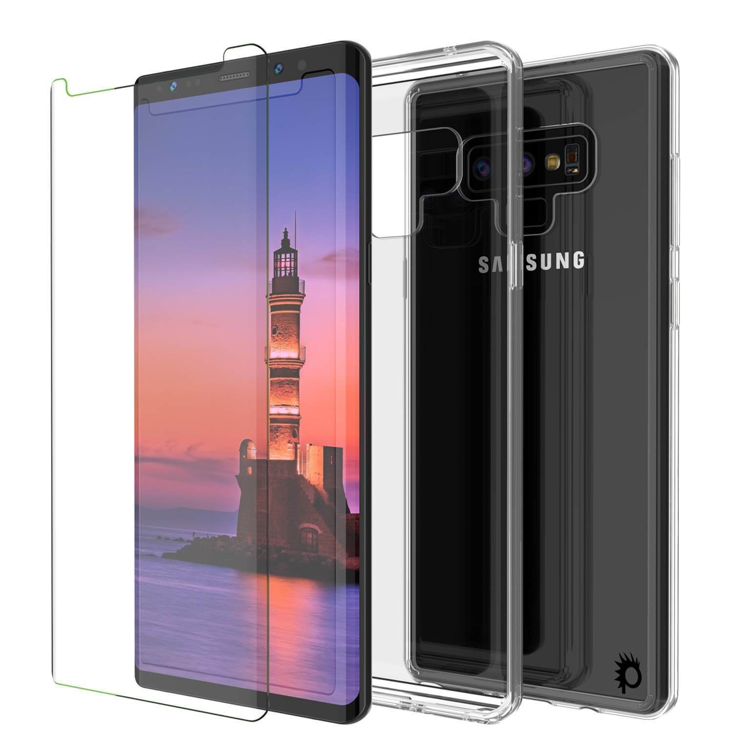 Galaxy Note 9 Case, PUNKcase [LUCID 2.0 Series] [Slim Fit] Armor Cover W/Integrated Anti-Shock System [Clear] (Color in image: Pink)