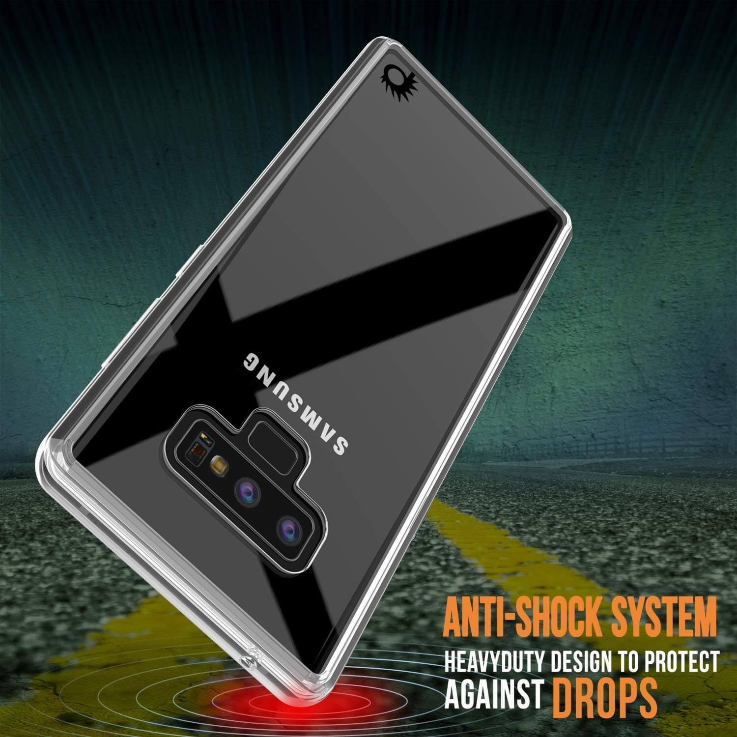Galaxy Note 9 Case, PUNKcase [LUCID 2.0 Series] [Slim Fit] Armor Cover W/Integrated Anti-Shock System [Clear] (Color in image: Teal)