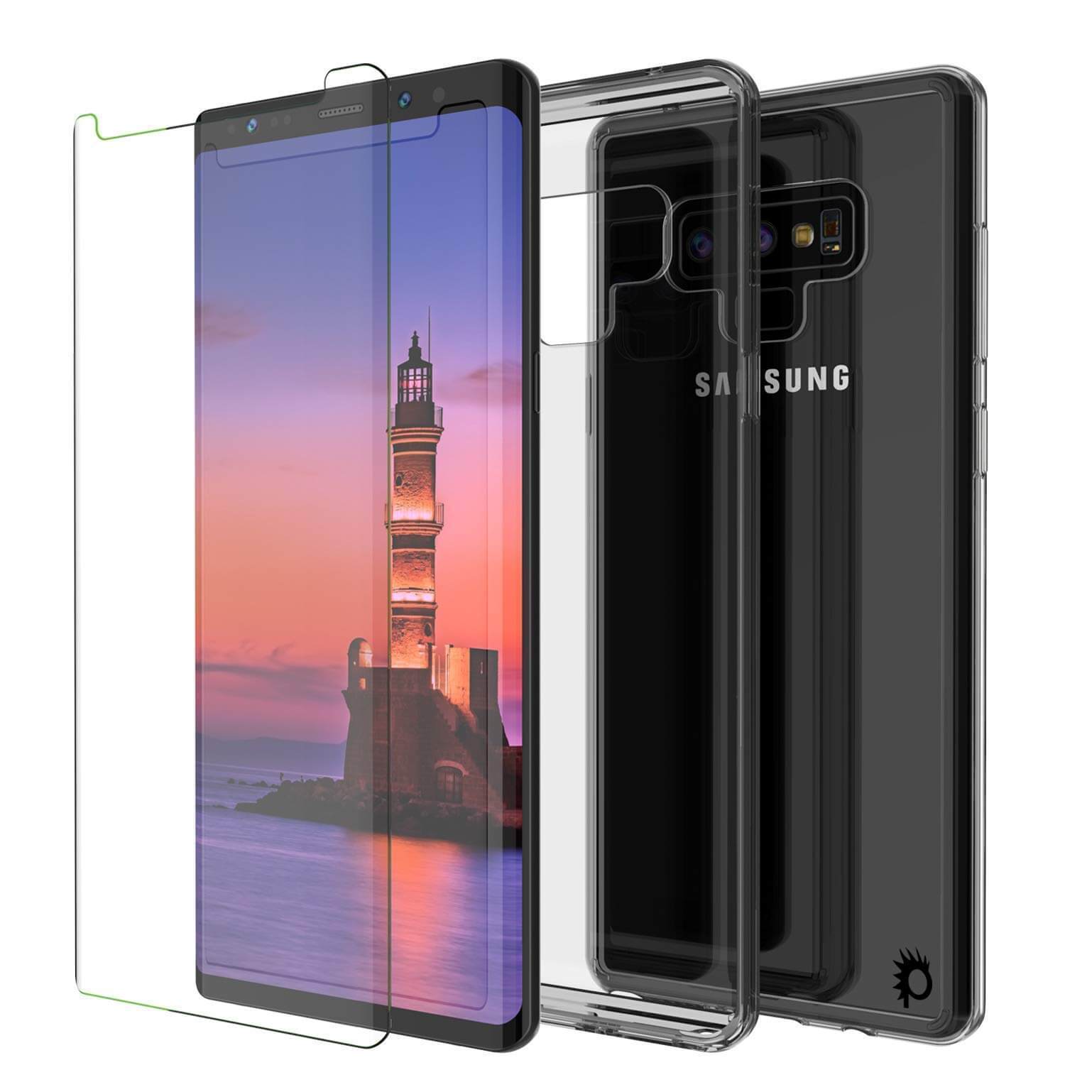 Galaxy Note 9 Case, PUNKcase [LUCID 2.0 Series] [Slim Fit] Armor Cover W/Integrated Anti-Shock System [Crystal Black] (Color in image: Light Blue)