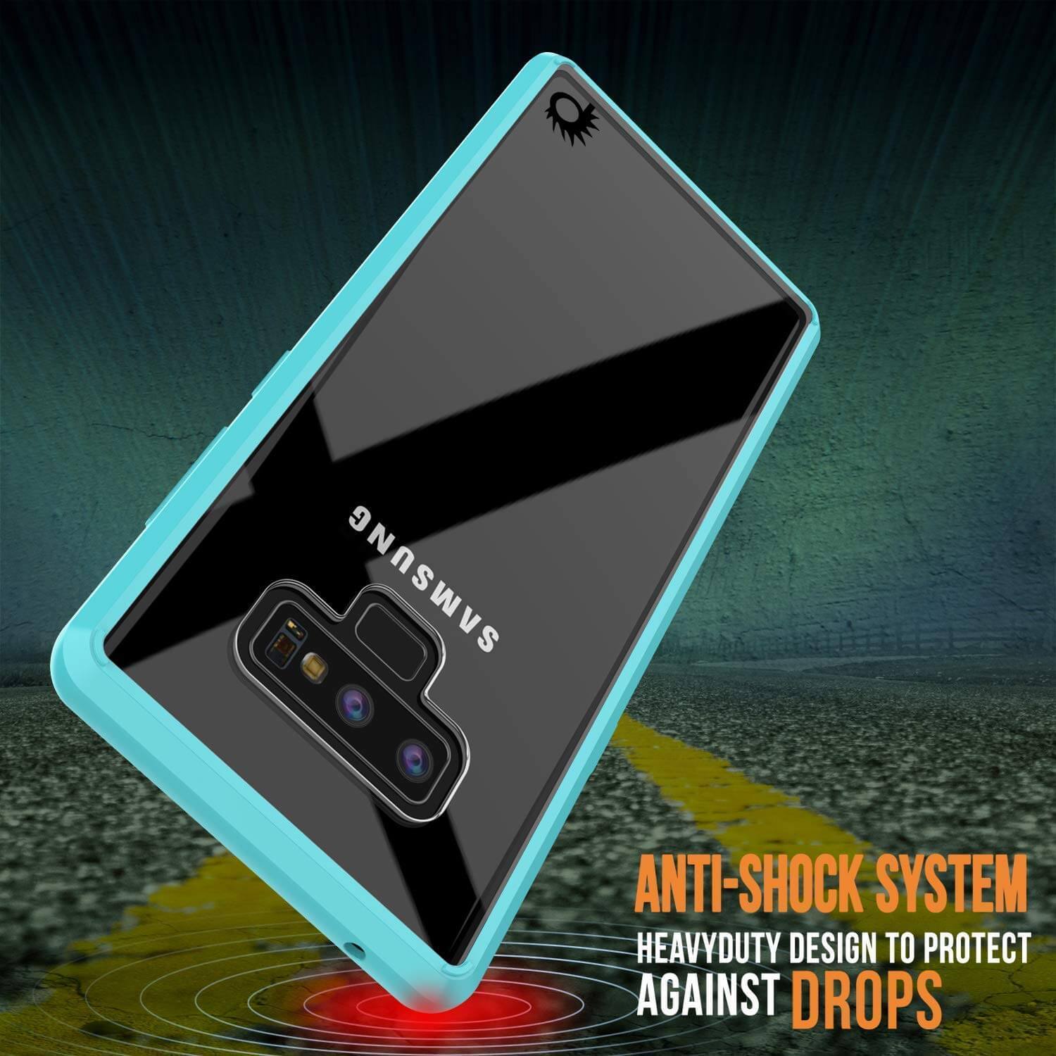 Galaxy Note 9 Case, PUNKcase [LUCID 2.0 Series] [Slim Fit] Armor Cover W/Integrated Anti-Shock System [Teal] (Color in image: Crystal Black)