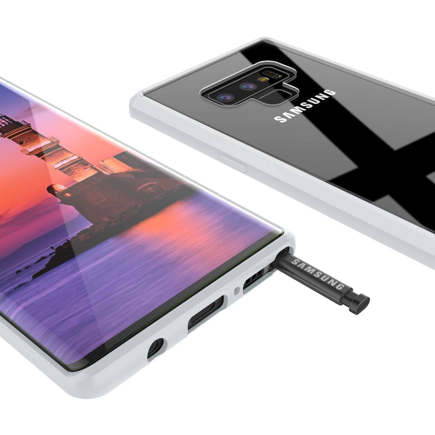 Galaxy Note 9 Case, PUNKcase [LUCID 2.0 Series] [Slim Fit] Armor Cover W/Integrated Anti-Shock System [White] (Color in image: Clear)
