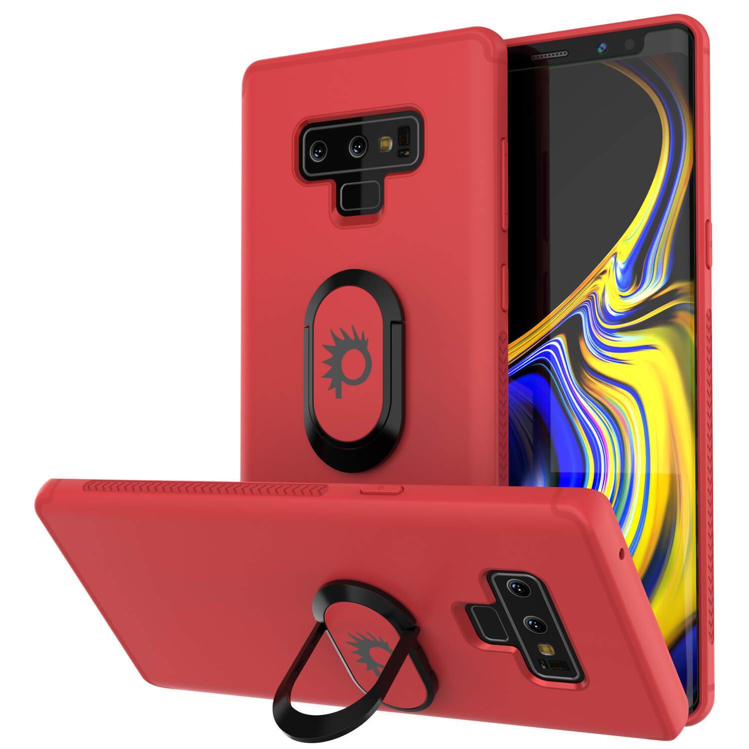 Capinha para Note 9, Capinha Punkcase  Magnetix de TPU protetora com suporte, protetor de tela de vidro temperado  [Vermelho]