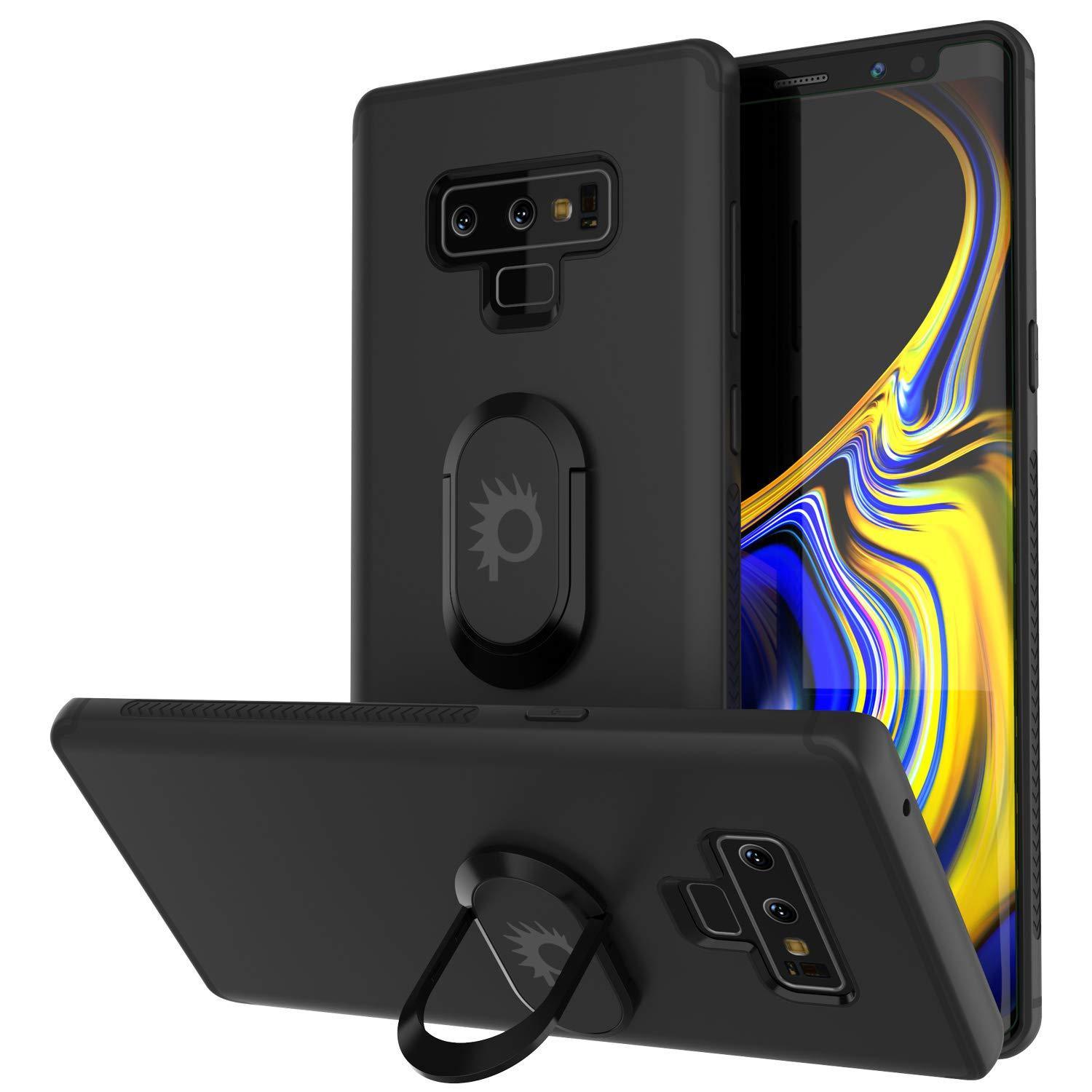 Capinha para Note 9, Capinha Punkcase  Magnetix de TPU protetora com suporte, protetor de tela de vidro temperado  [Preto]