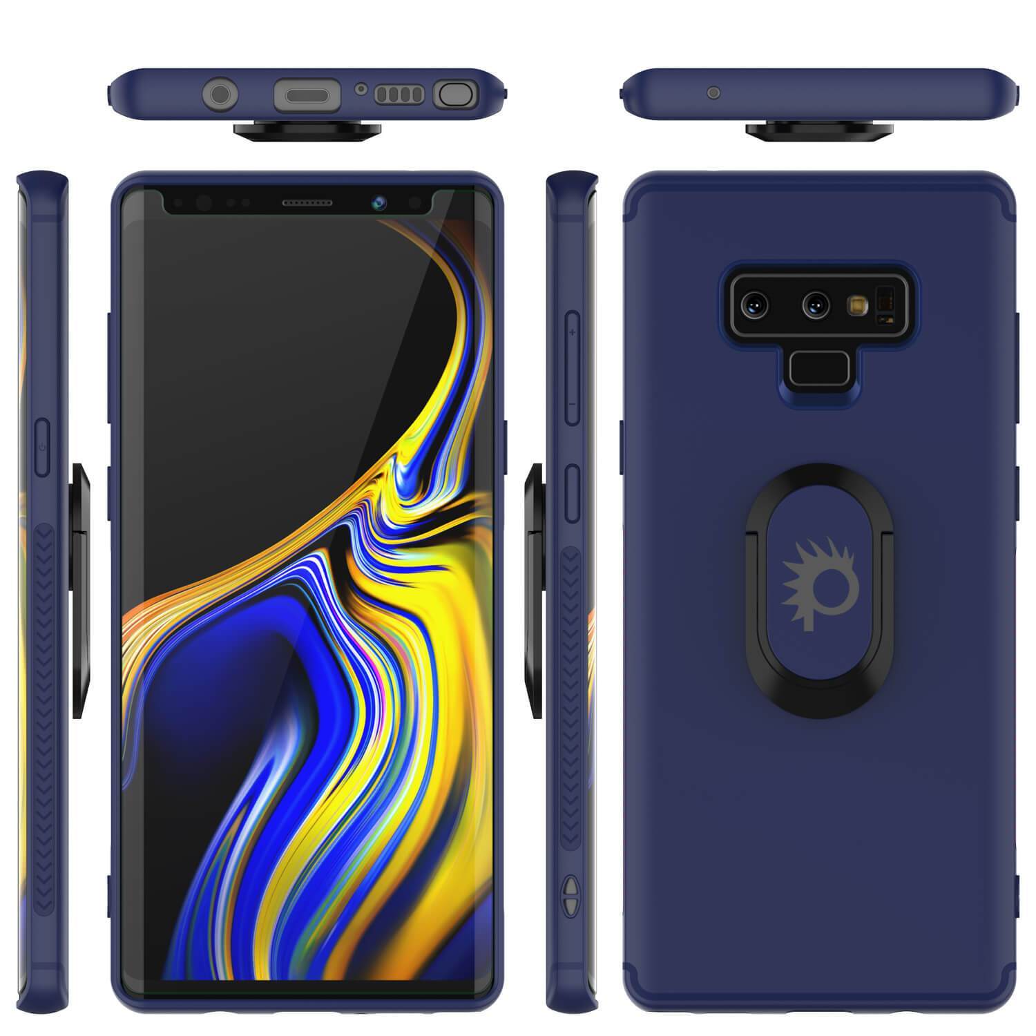 Capinha para Note 9, Capinha Punkcase  Magnetix de TPU protetora com suporte, protetor de tela de vidro temperado  [Azul]