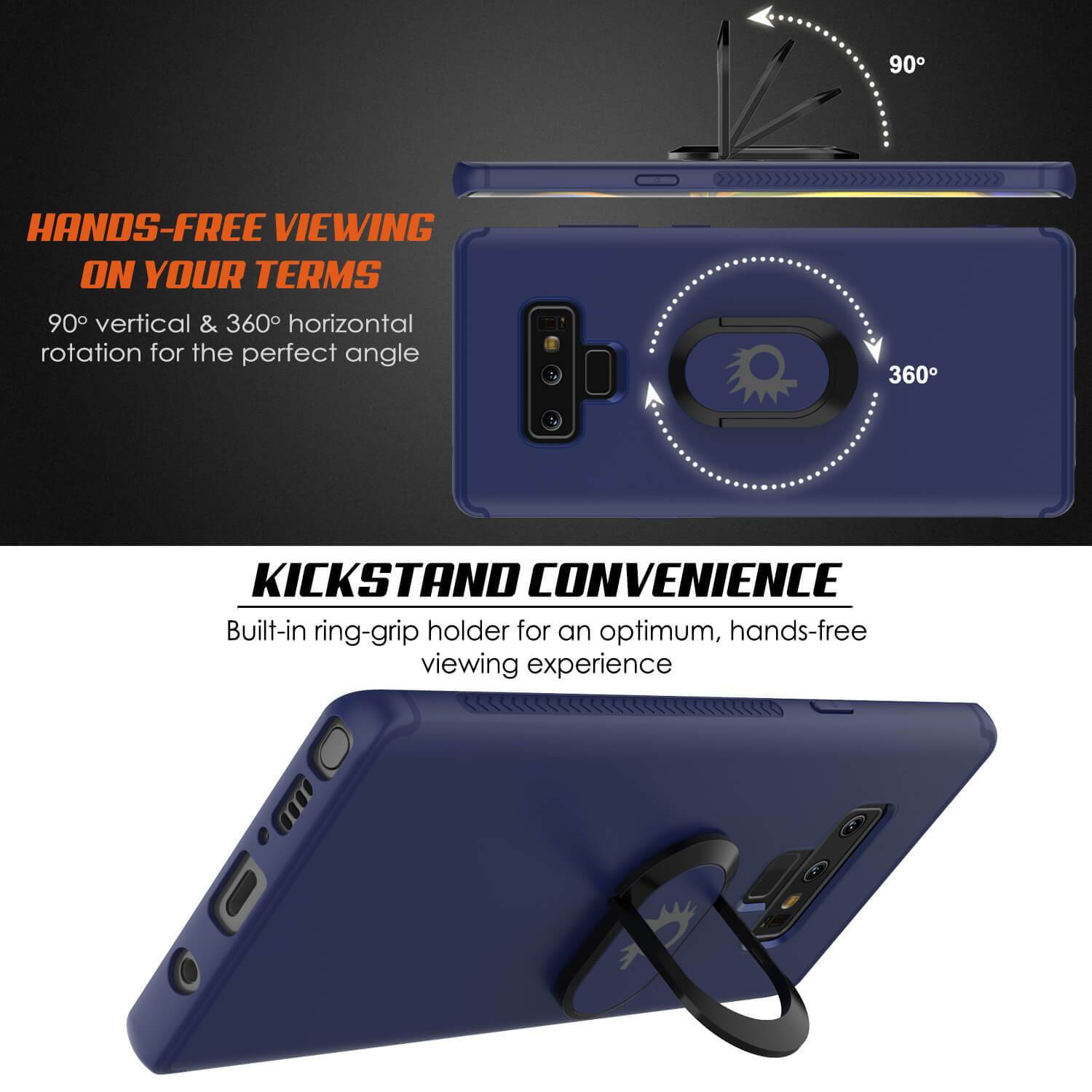 Capinha para Note 9, Capinha Punkcase  Magnetix de TPU protetora com suporte, protetor de tela de vidro temperado  [Azul]