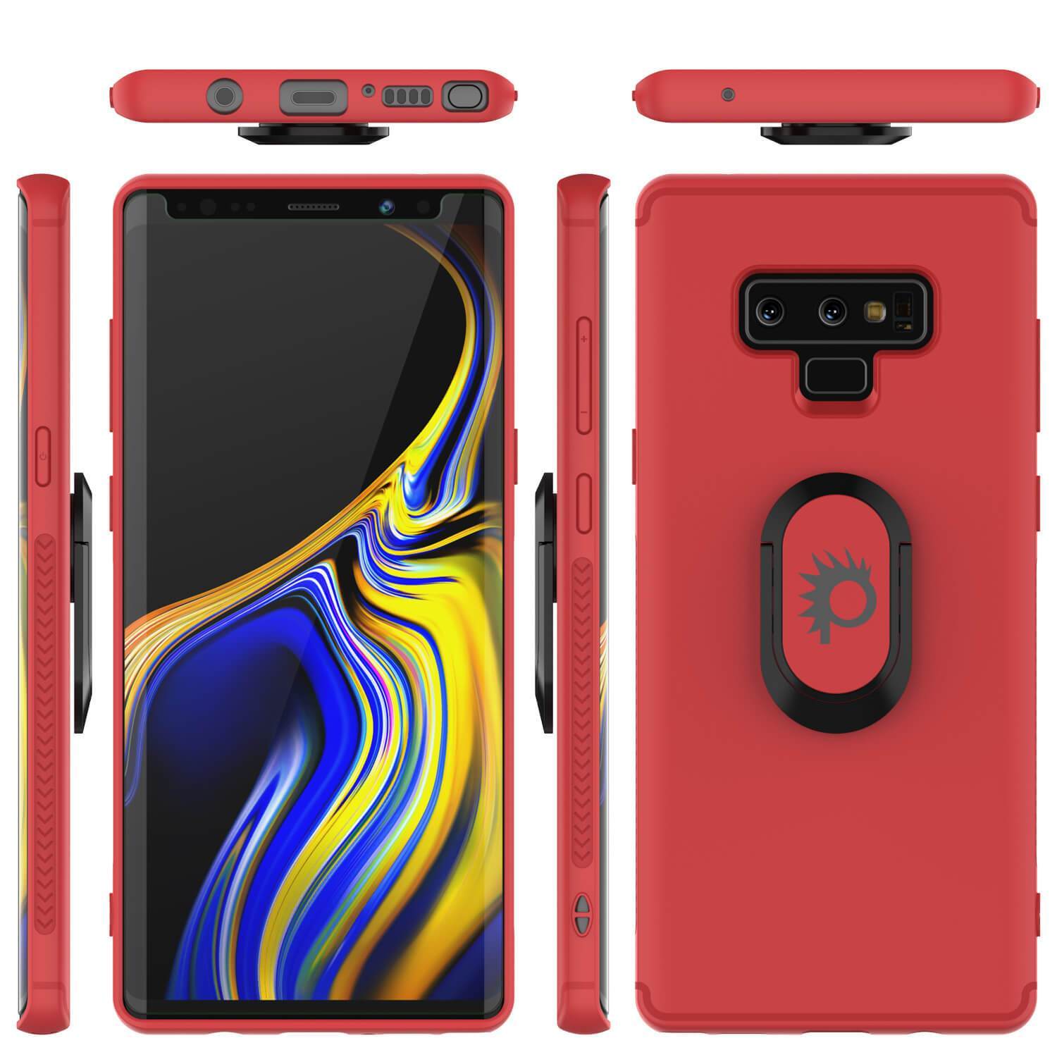 Capinha para Note 9, Capinha Punkcase  Magnetix de TPU protetora com suporte, protetor de tela de vidro temperado  [Vermelho]