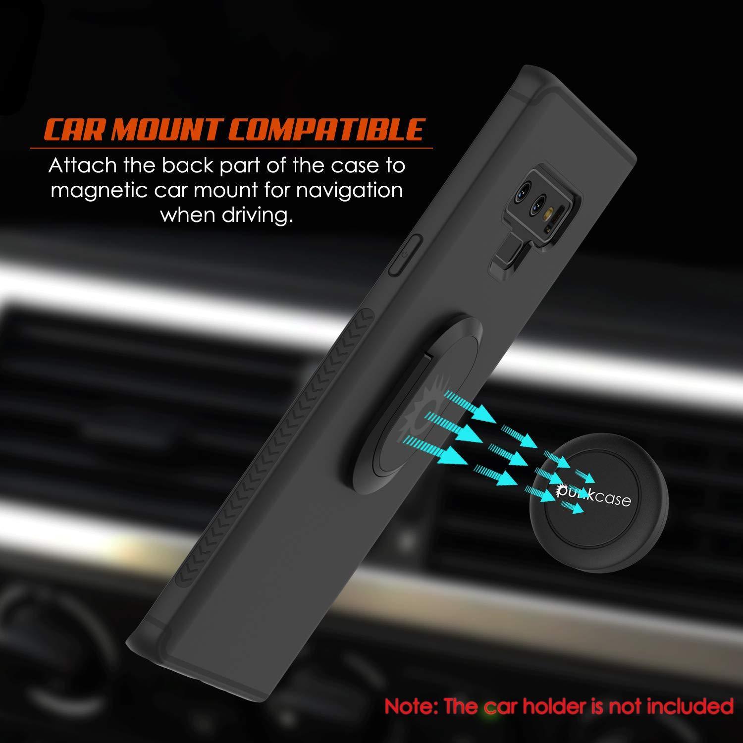 Capinha para Note 9, Capinha Punkcase  Magnetix de TPU protetora com suporte, protetor de tela de vidro temperado  [Preto]