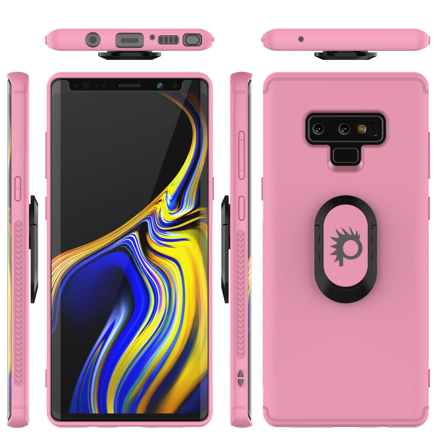 Capinha para Note 9, Capinha Punkcase  Magnetix de TPU protetora com suporte, protetor de tela de vidro temperado  [Rosa]