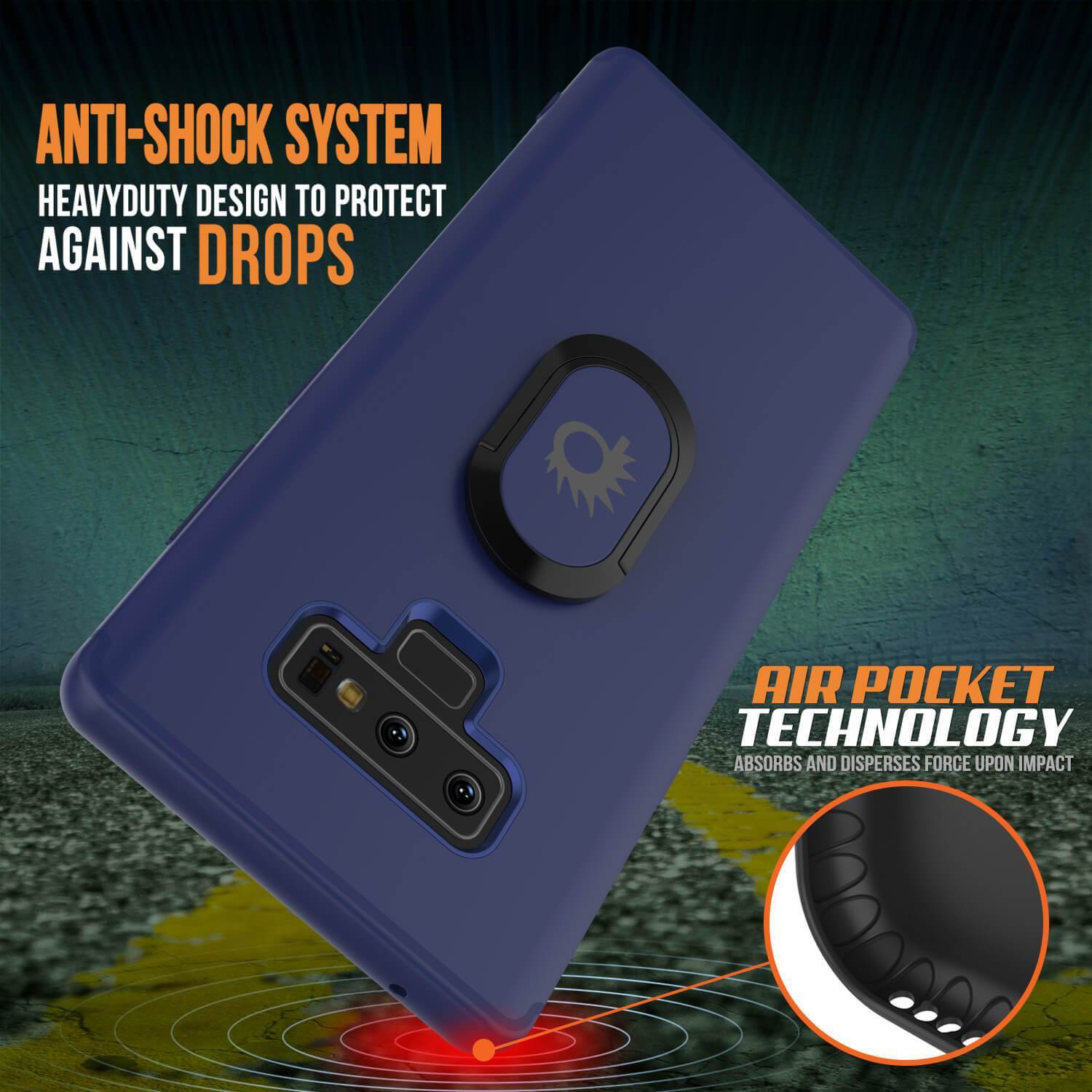 Capinha para Note 9, Capinha Punkcase  Magnetix de TPU protetora com suporte, protetor de tela de vidro temperado  [Azul]