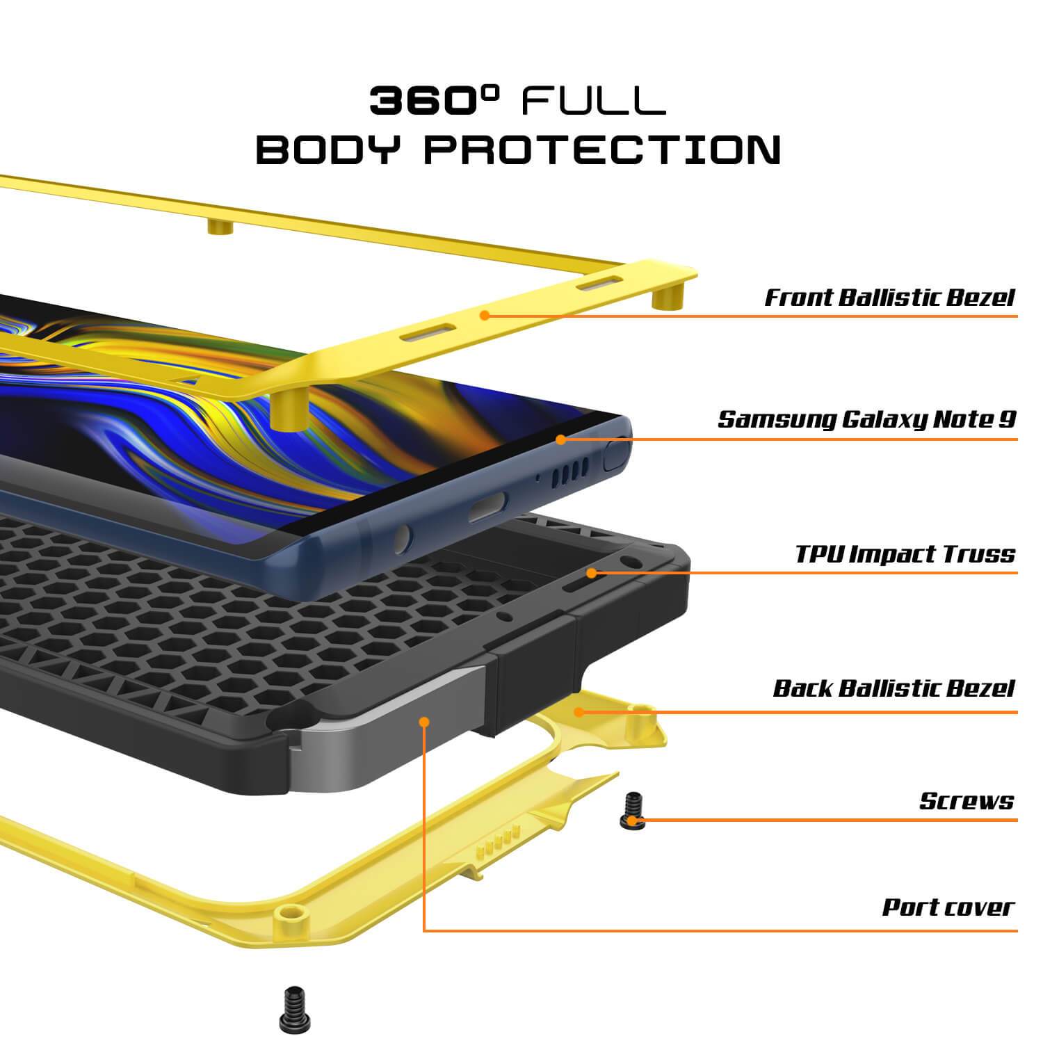 Capa para Galaxy Note 9, PUNKcase Metallic Neon Shockproof Slim Metal Armor Case [Neon]
