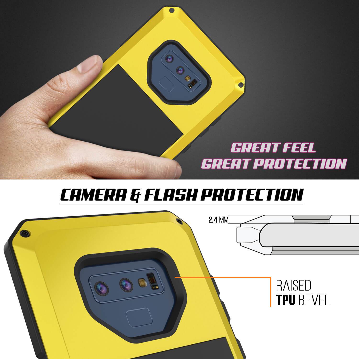 Capa para Galaxy Note 9, PUNKcase Metallic Neon Shockproof Slim Metal Armor Case [Neon]