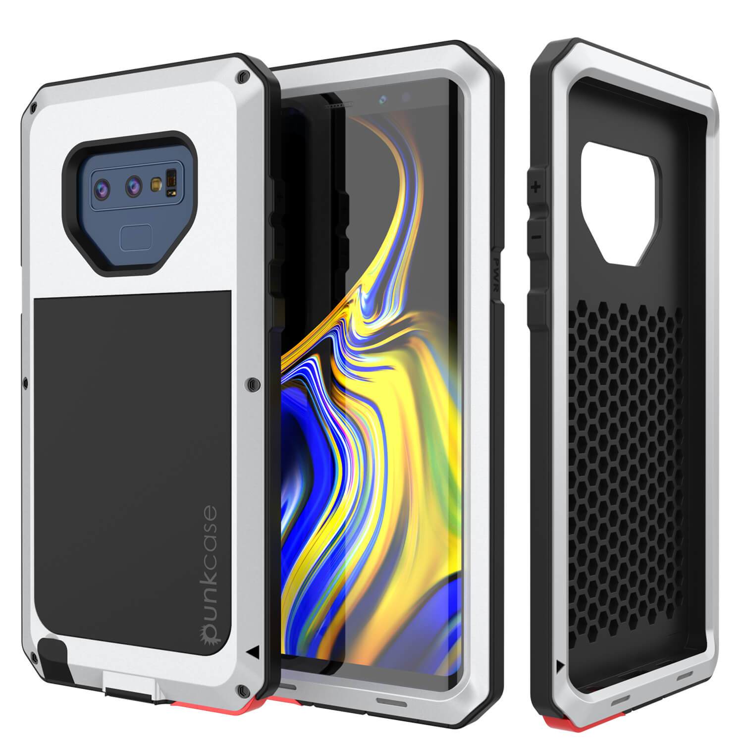 Capa Galaxy Note 9, Capa Metálica Branca PUNKcase à Prova de Choque Slim Metal Armor [Branco]