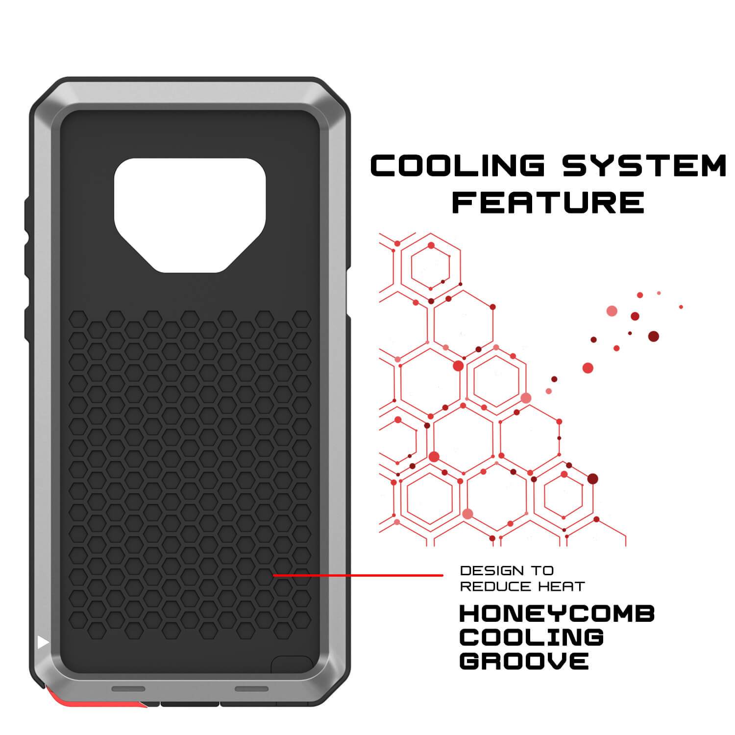 Capa para Galaxy Note 9, PUNKcase Metálica Prateada à prova de choque, de metal fino [Prateada]