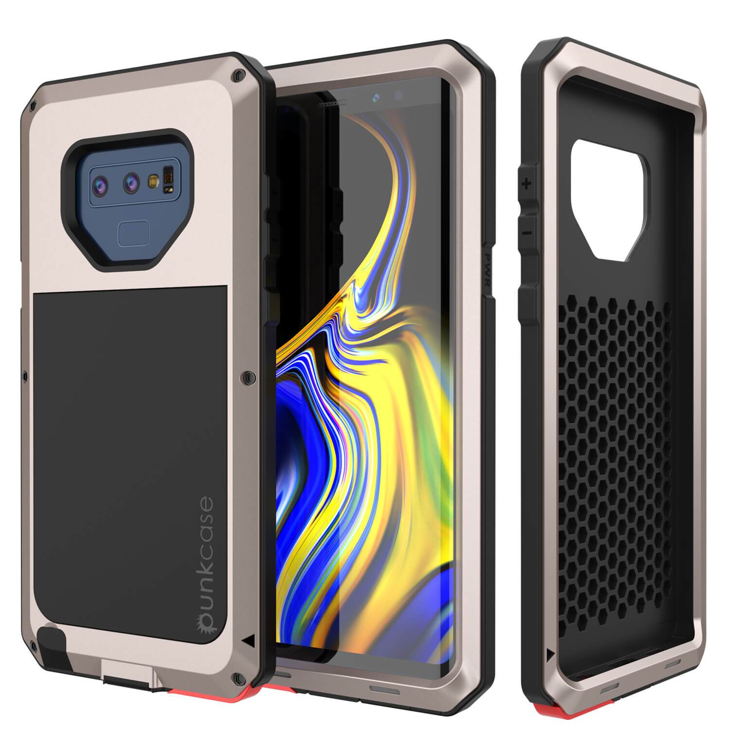Capa Galaxy Note 9, Capa PUNKcase Metálica Dourada à Prova de Choque Slim Metal Armor [Dourada]