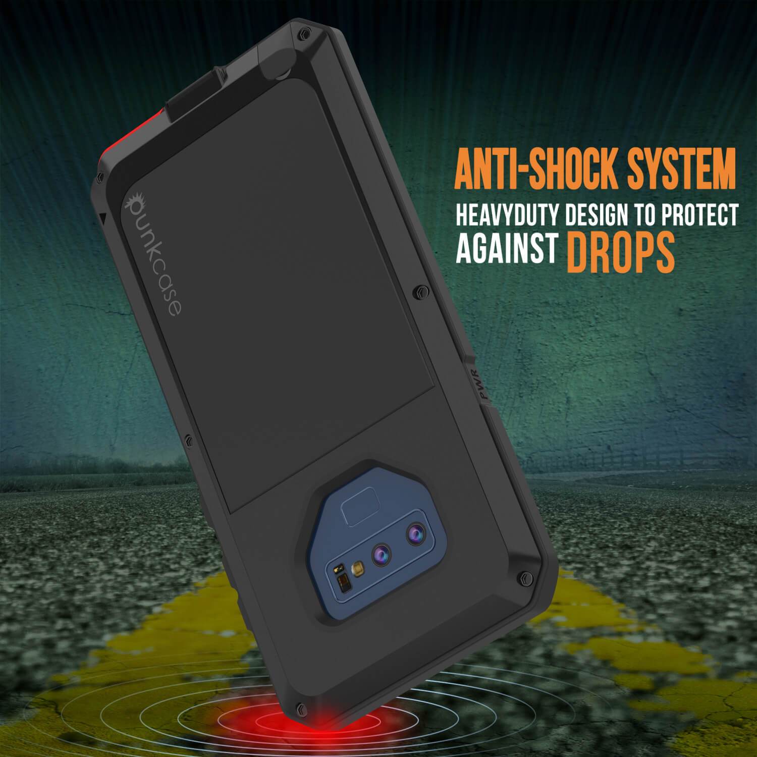 Capa Galaxy Note 9, Capa PUNKcase Metálica Preto à Prova de Choque Slim Metal Armor [Preto]