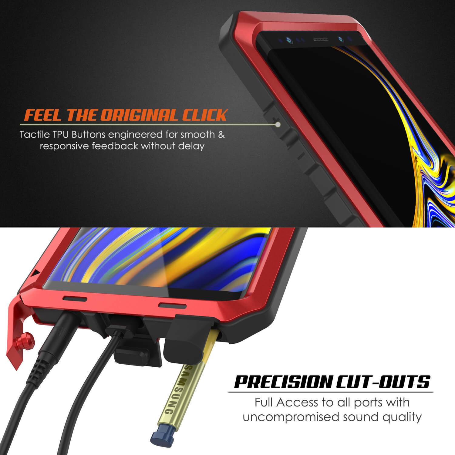 Capa Galaxy Note 9, Capa Metálica Vermelha à Prova de Choque PUNKcase Slim Metal Armor [Vermelha]