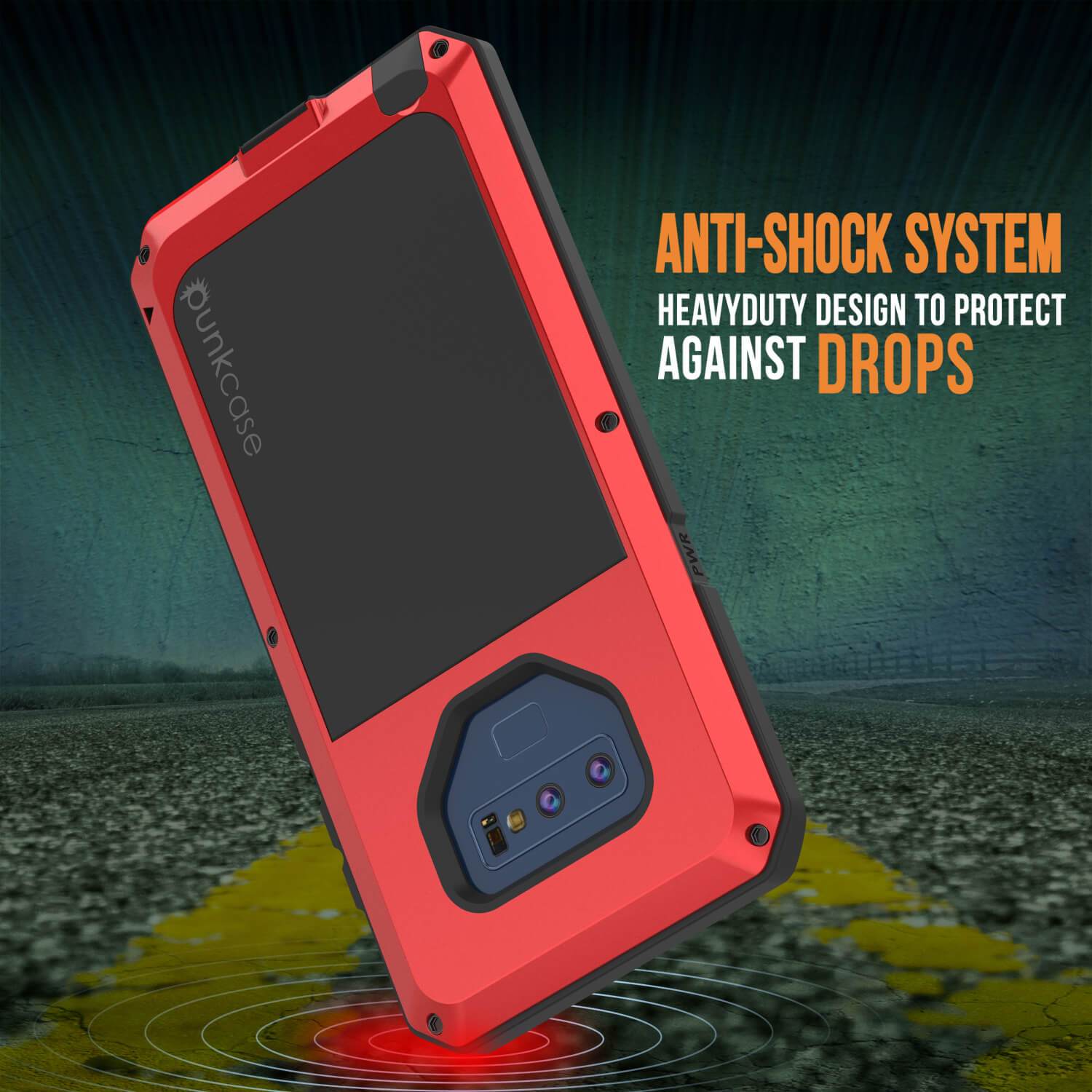 Capa Galaxy Note 9, Capa Metálica Vermelha à Prova de Choque PUNKcase Slim Metal Armor [Vermelha]