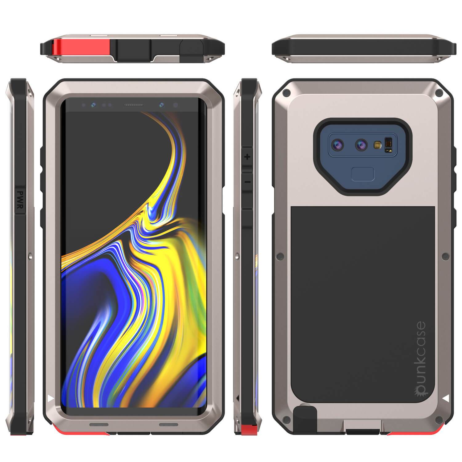 Capa Galaxy Note 9, Capa PUNKcase Metálica Dourada à Prova de Choque Slim Metal Armor [Dourada]