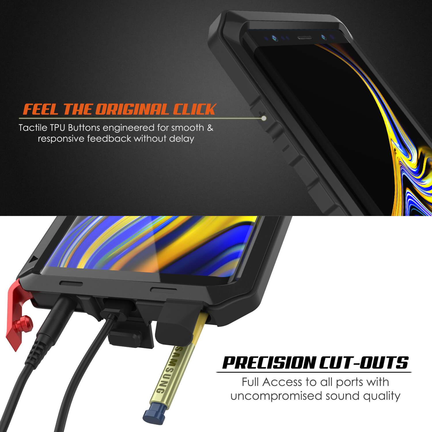 Capa Galaxy Note 9, Capa PUNKcase Metálica Preto à Prova de Choque Slim Metal Armor [Preto]