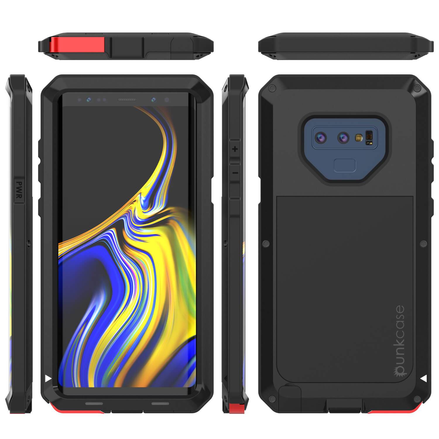 Capa Galaxy Note 9, Capa PUNKcase Metálica Preto à Prova de Choque Slim Metal Armor [Preto]