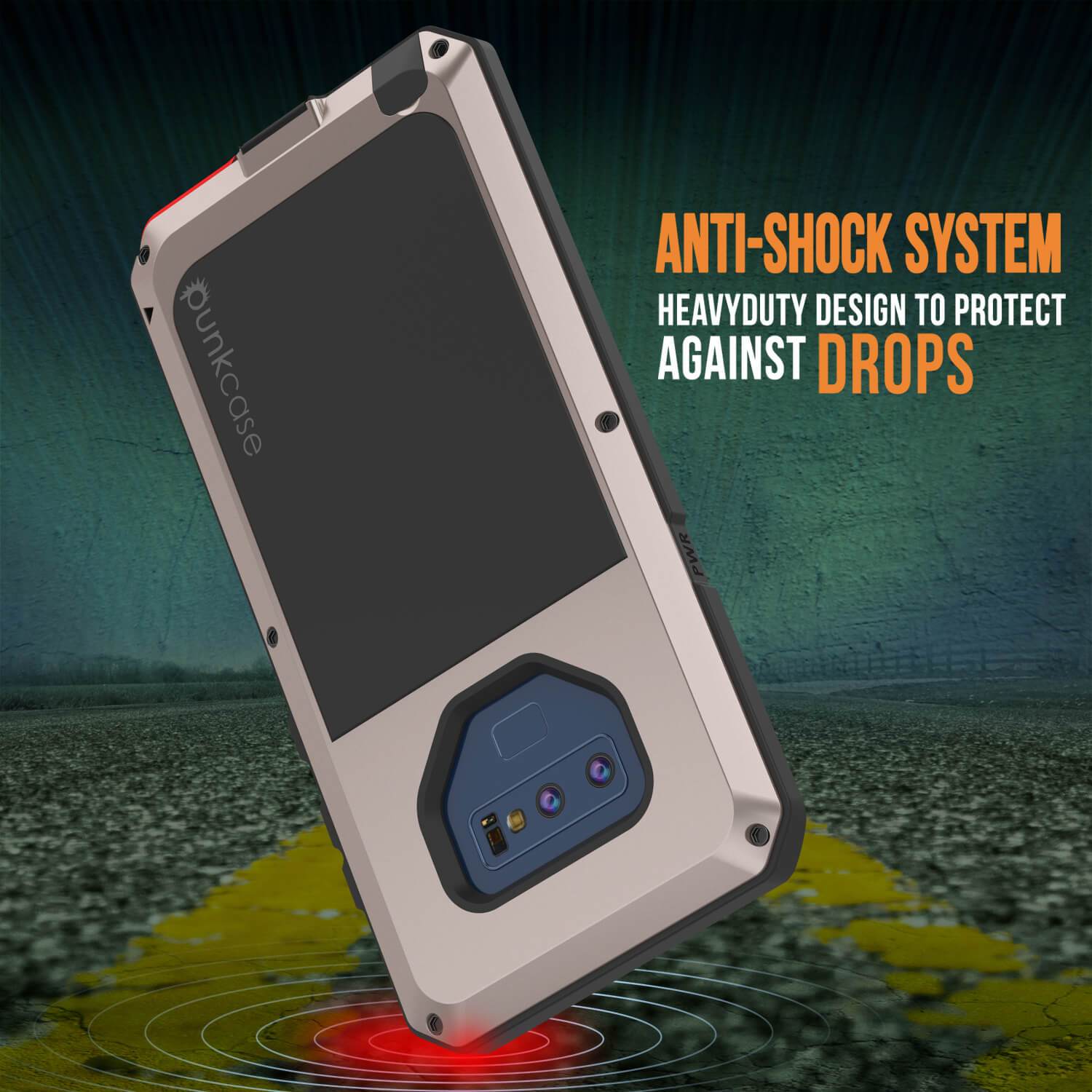 Capa Galaxy Note 9, Capa PUNKcase Metálica Dourada à Prova de Choque Slim Metal Armor [Dourada]