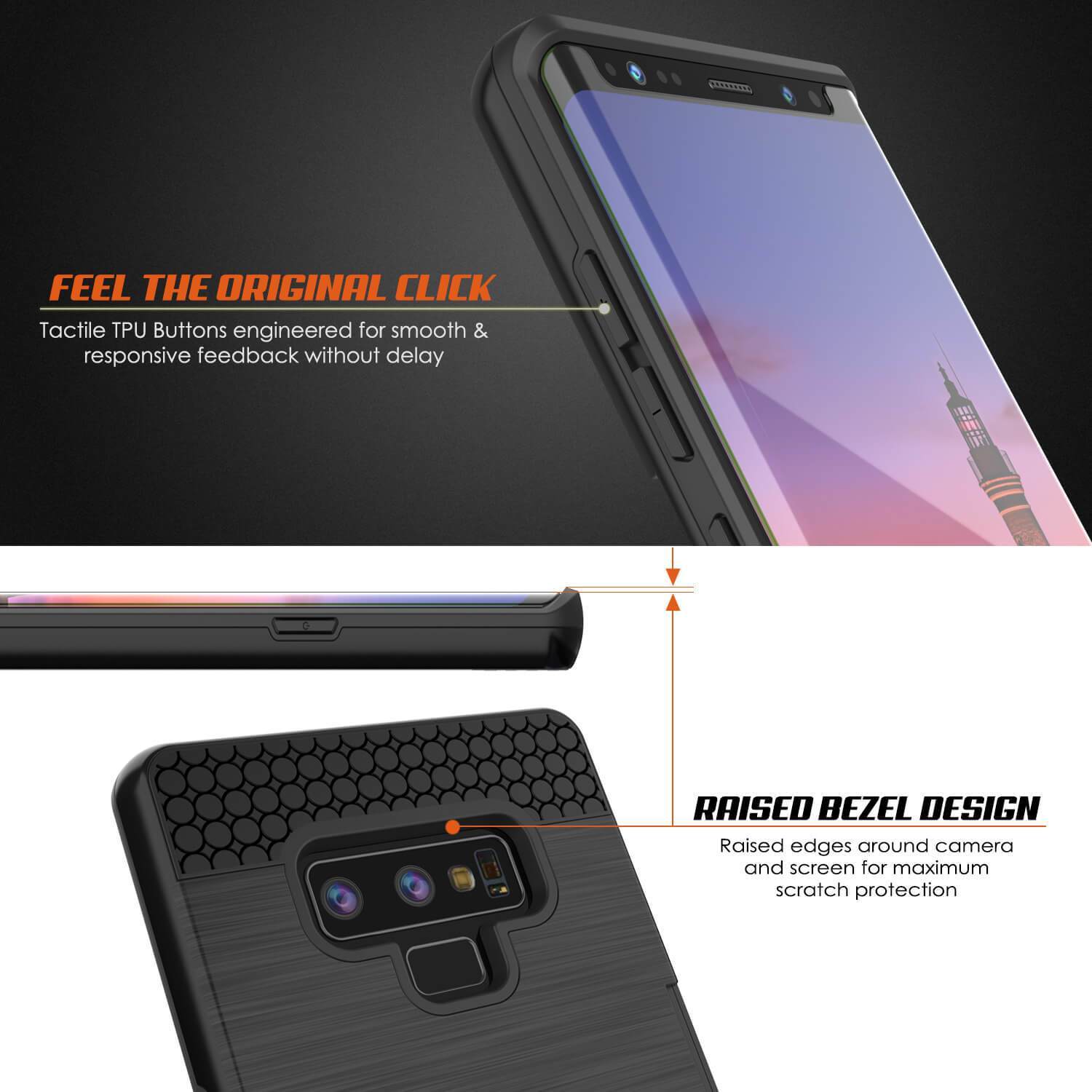 Capa Galaxy Note 9, PUNKcase [Série SLOT] Slim Fit Samsung Note 9 [Preto]