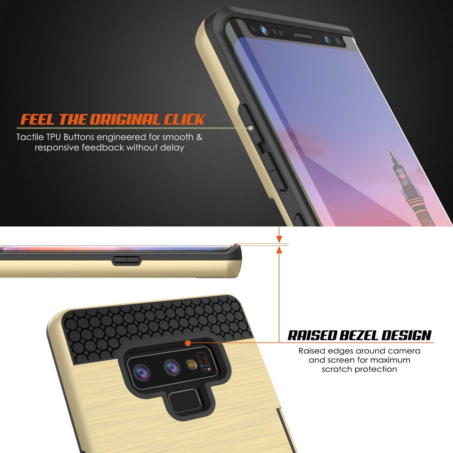 Capa Galaxy Note 9, PUNKcase [Série SLOT] Ajuste Slim Samsung Note 9 [Ouro]