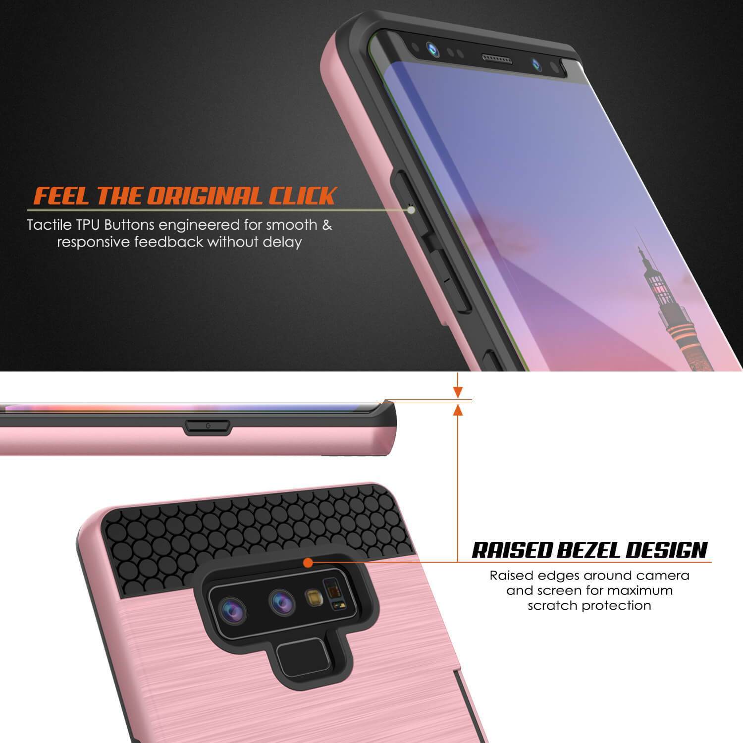 Capa Galaxy Note 9, PUNKcase [Série SLOT] Ajuste fino Samsung Note 9 [Ouro Rosa]