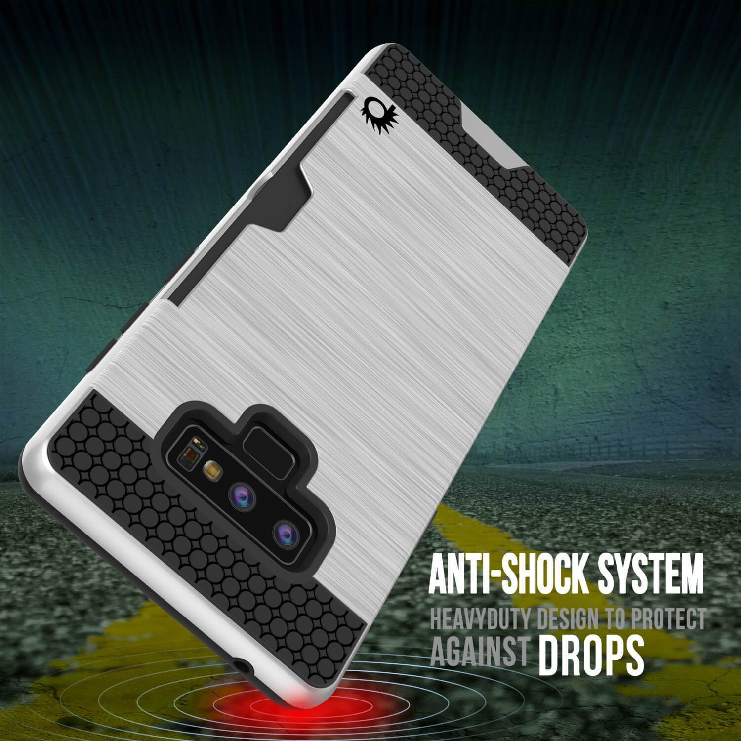 Capa Galaxy Note 9, PUNKcase [Série SLOT] Ajuste Slim Samsung Note 9 [Prateado]