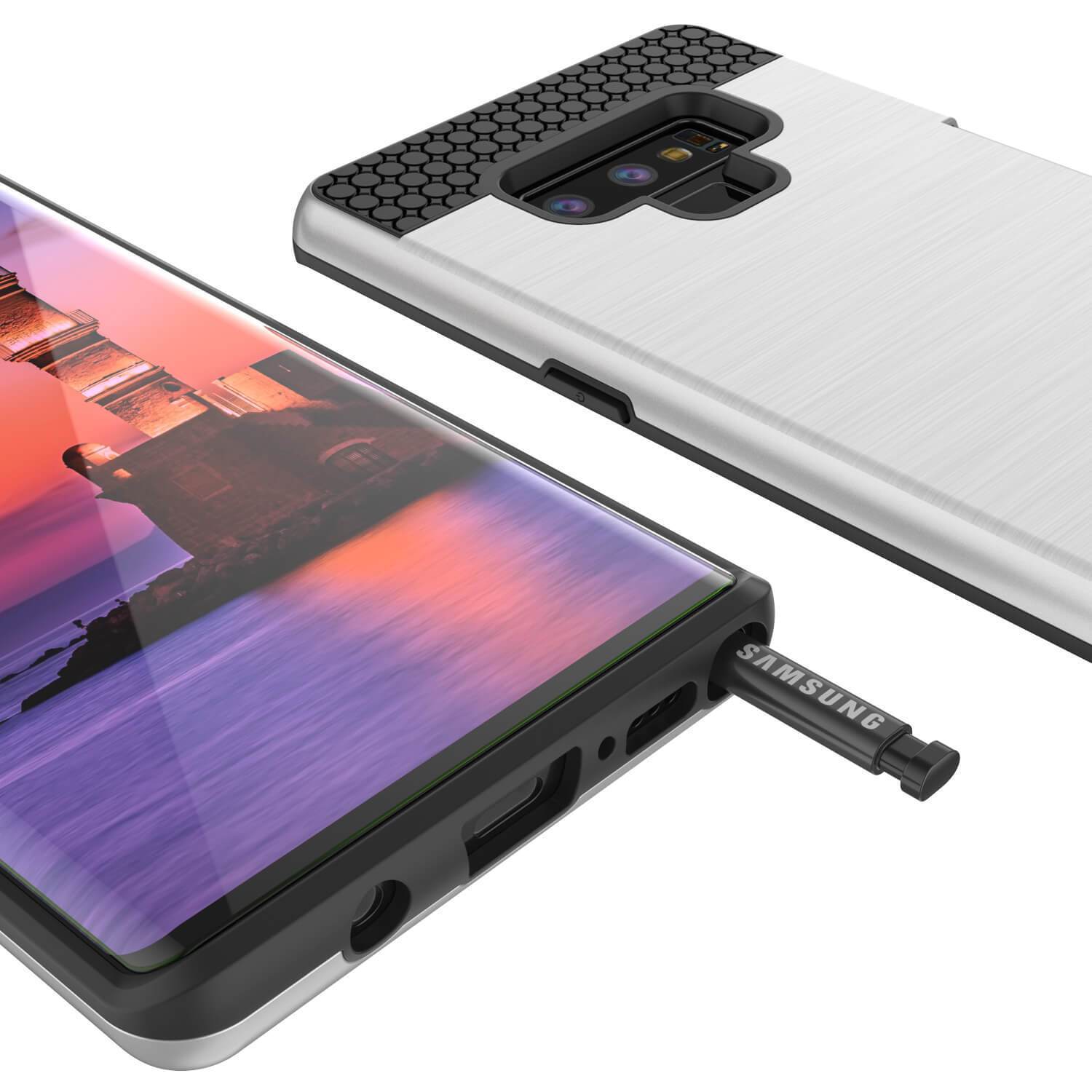 Capa Galaxy Note 9, PUNKcase [Série SLOT] Ajuste Slim Samsung Note 9 [Prateado]