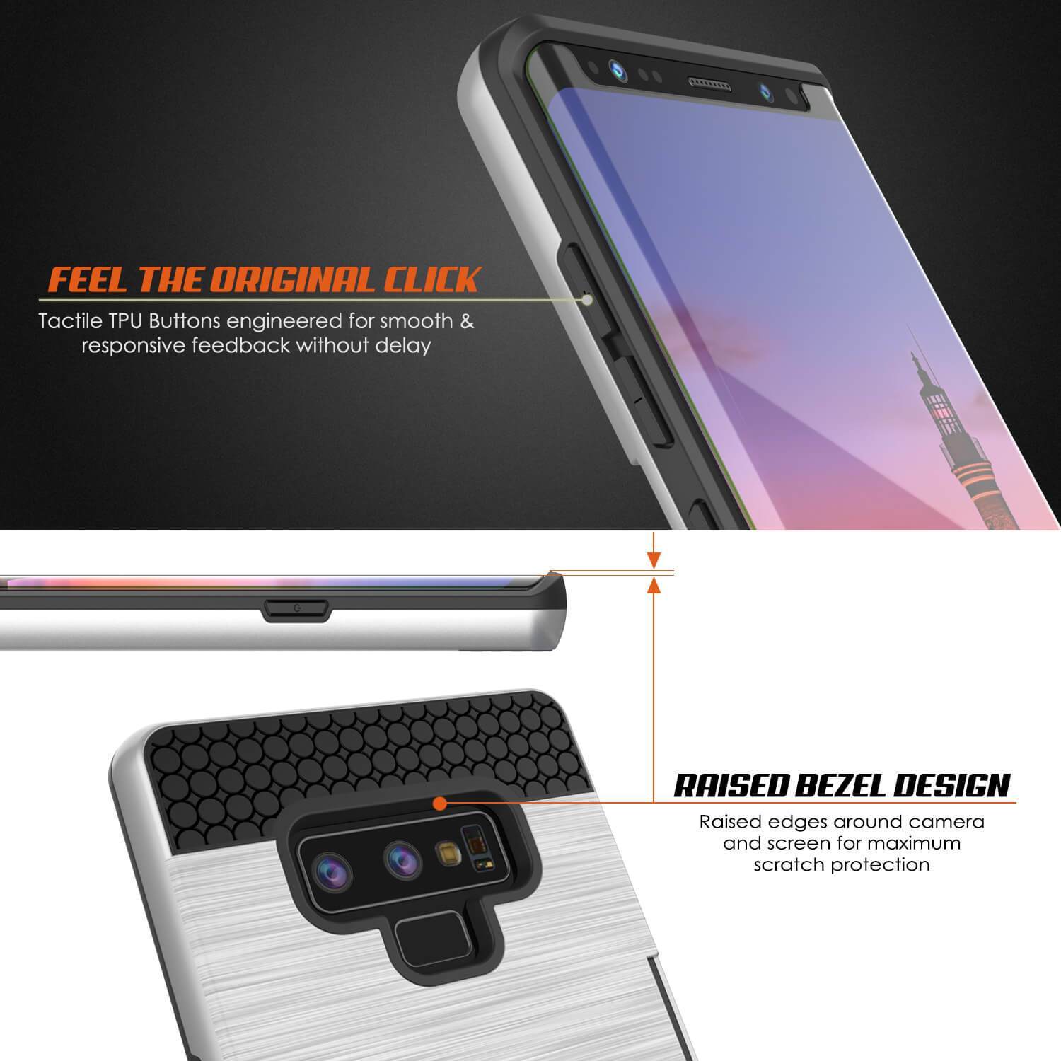 Capa Galaxy Note 9, PUNKcase [Série SLOT] Ajuste Slim Samsung Note 9 [Prateado]