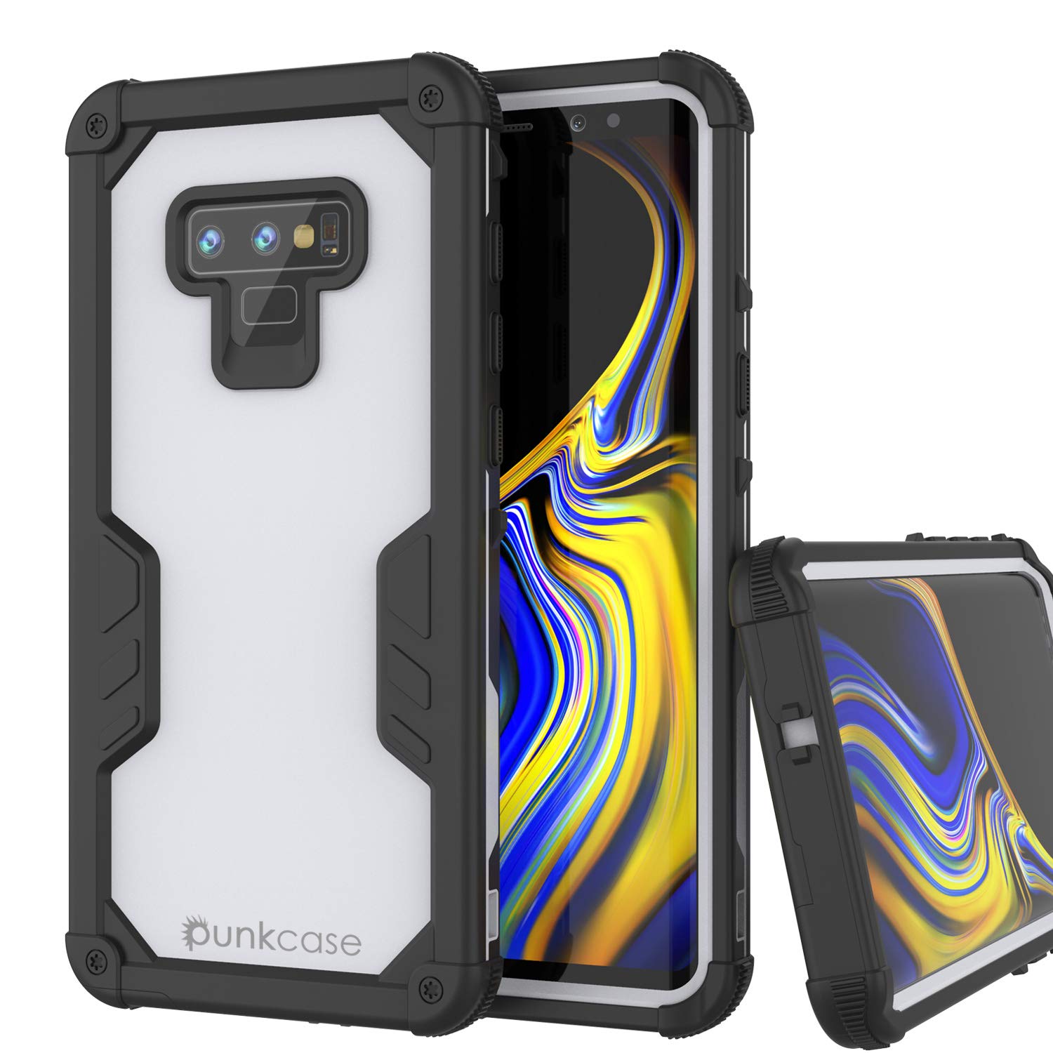 Capa impermeável Punkcase Galaxy Note 9 [Série Extrema Navy Seal] Cobertura de Armadura com Protetor de Tela Incorporado [Branco]