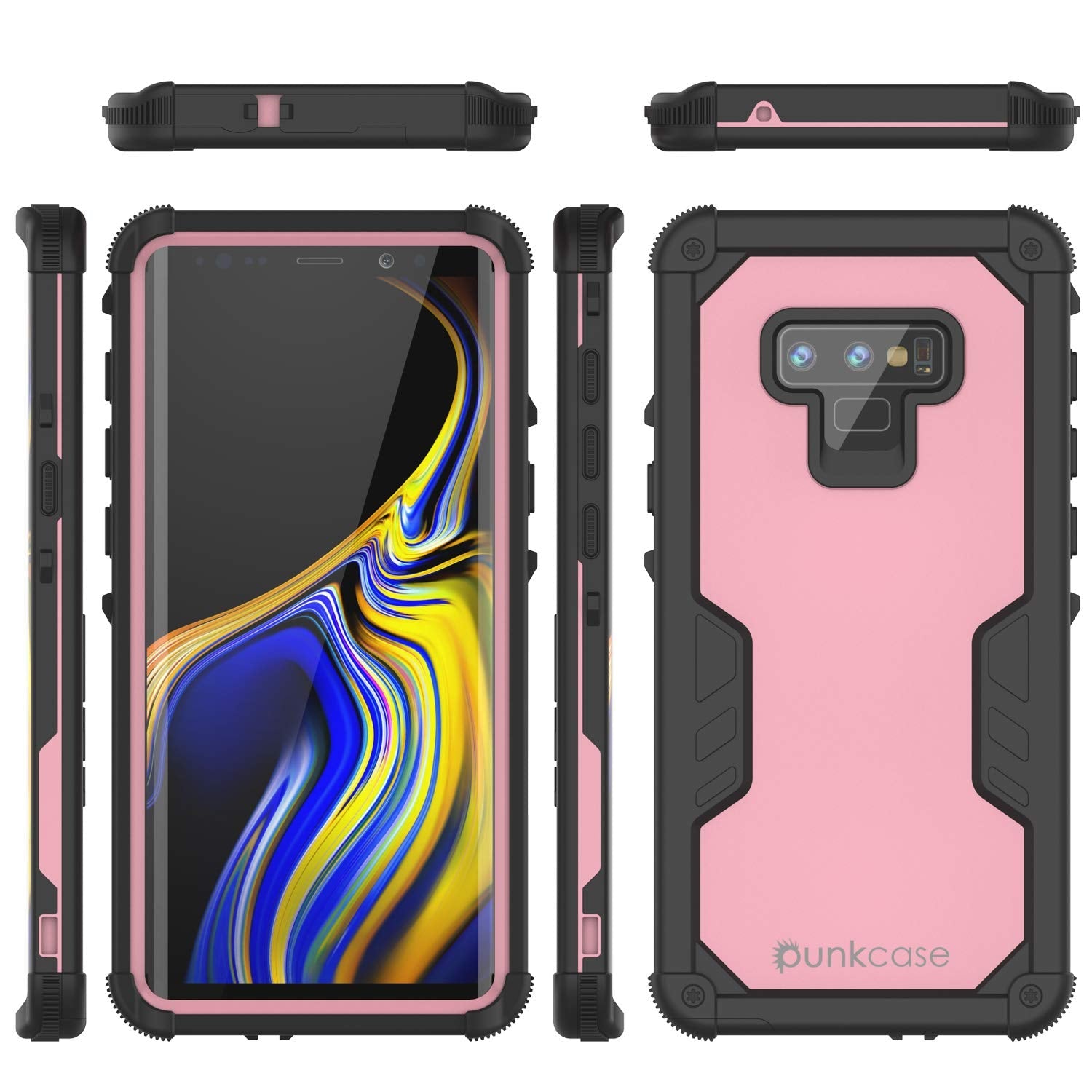 Capa à prova d'água Punkcase Galaxy Note 9 [Série Extrema Navy Seal] Cobertura de Armadura com Protetor de Tela Incorporado [Rosa]