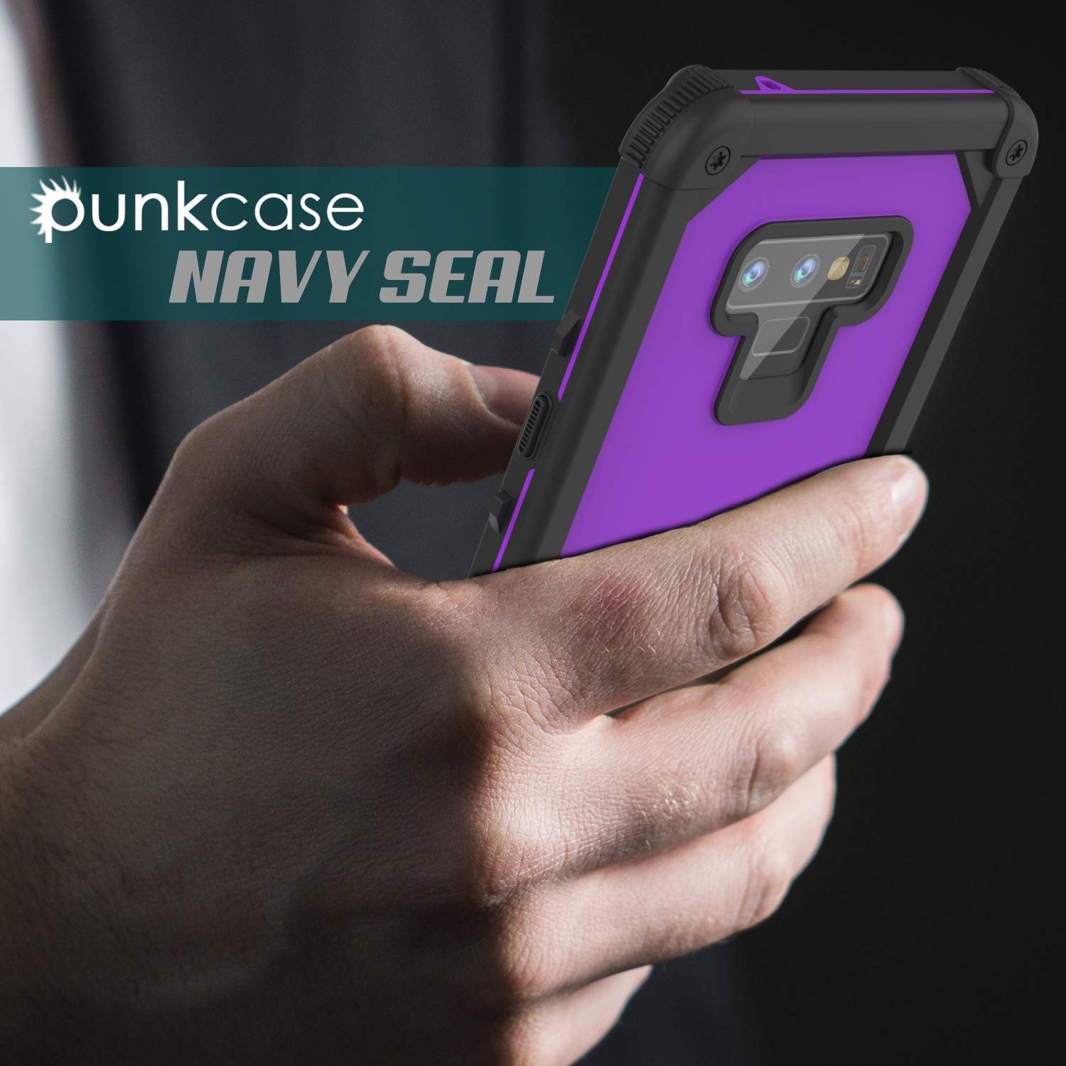 Capa à prova d'água Punkcase Galaxy Note 9 [Série Navy Seal Extreme] Proteção Armor c/ Protetor de Tela Embutido [Roxo]