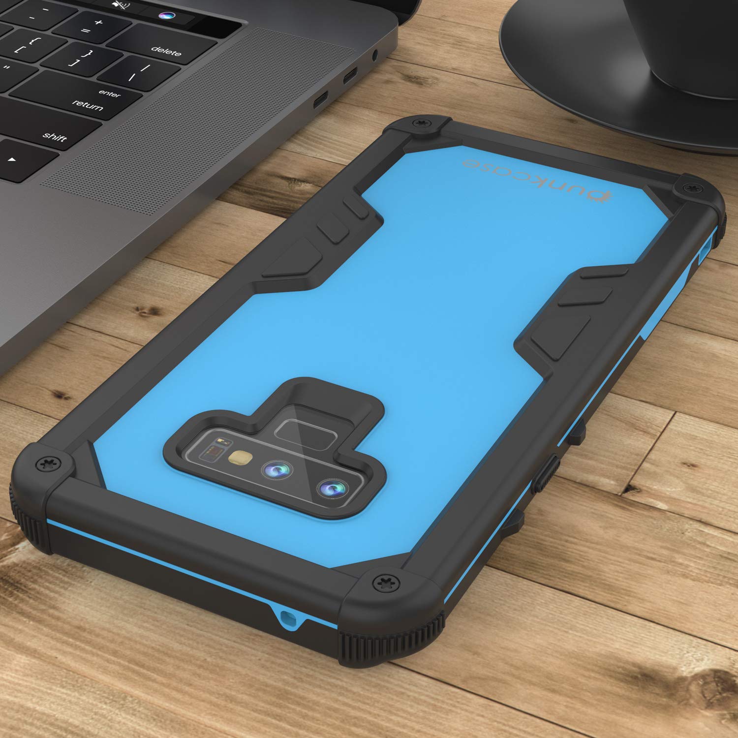 Capa à Prova d'Água Punkcase Galaxy Note 9 [Série Extrema Marinha] Cobertura de Armadura com Protetor de Tela Integrado [Azul Claro]
