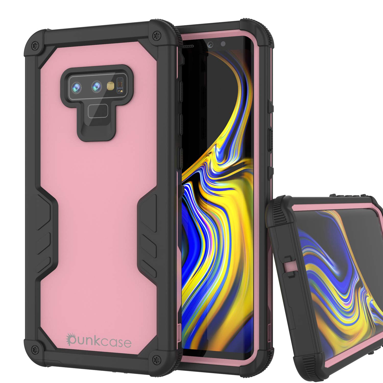 Capa à prova d'água Punkcase Galaxy Note 9 [Série Extrema Navy Seal] Cobertura de Armadura com Protetor de Tela Incorporado [Rosa]