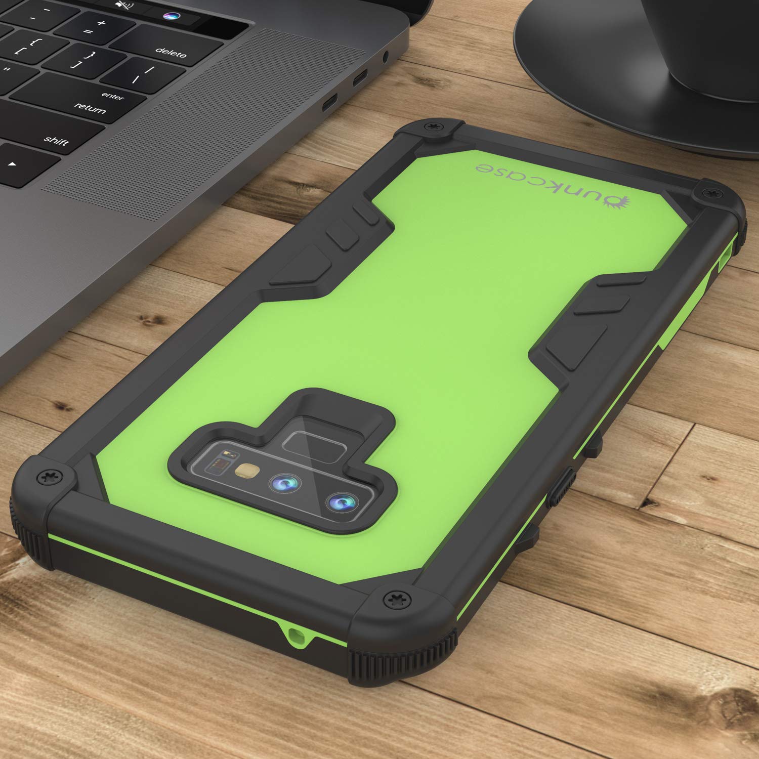 Capa à prova de água Punkcase Galaxy Note 9 [Série Navy Seal Extreme] Capa protetora de armadura com protetor de tela embutido [Verde Claro]