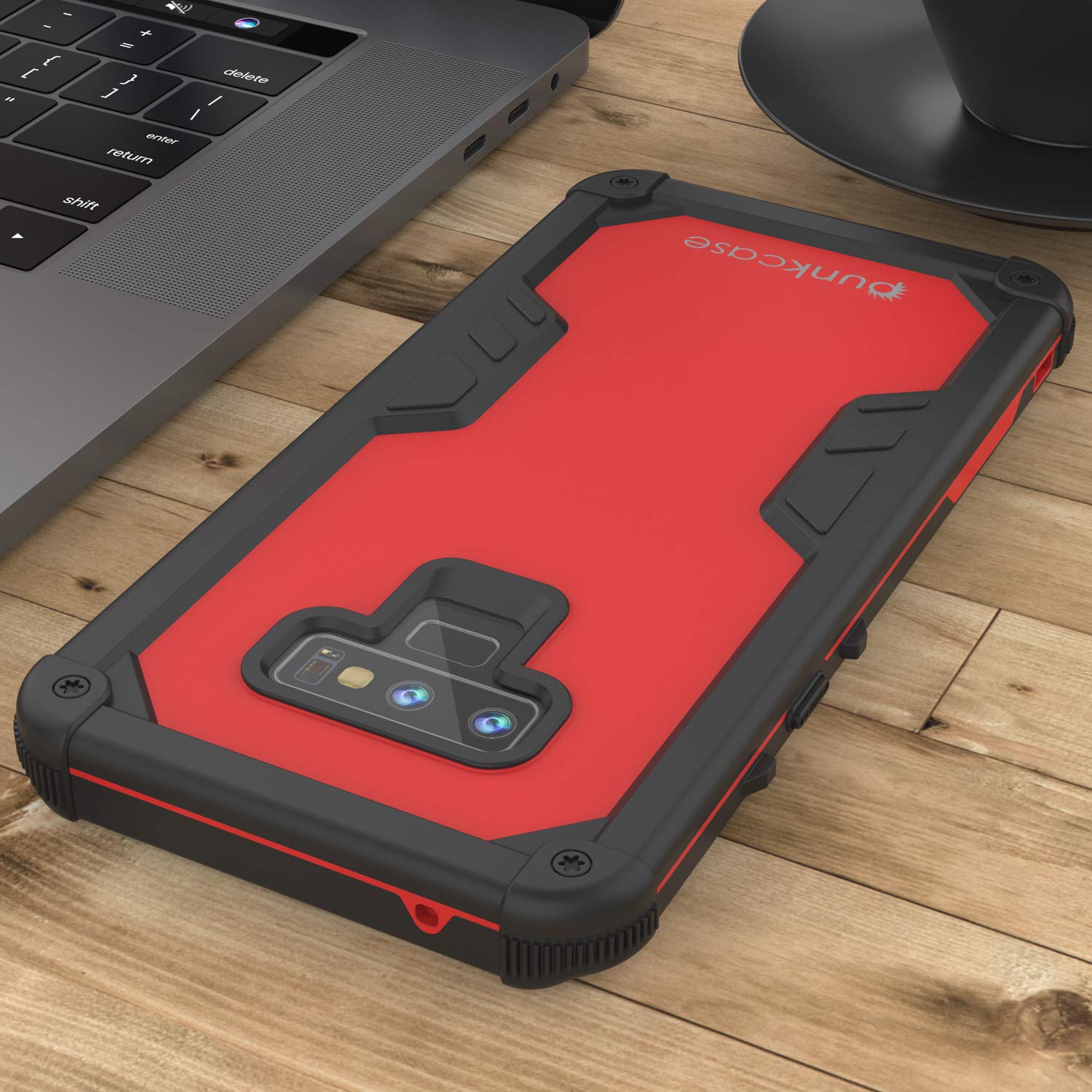 Punkcase Capa à Prova d'Água Galaxy Note 9 [Série Extreme Navy Seal] Capa de Armadura com Protetor de Tela Embutido [Vermelho]