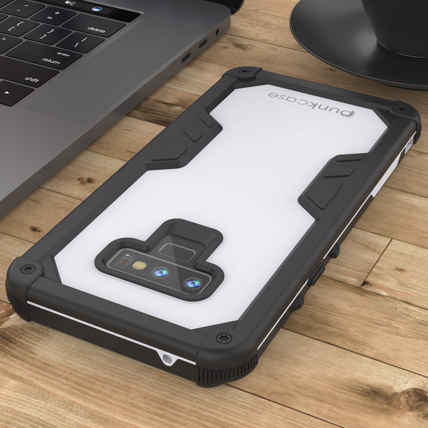 Capa impermeável Punkcase Galaxy Note 9 [Série Extrema Navy Seal] Cobertura de Armadura com Protetor de Tela Incorporado [Branco]