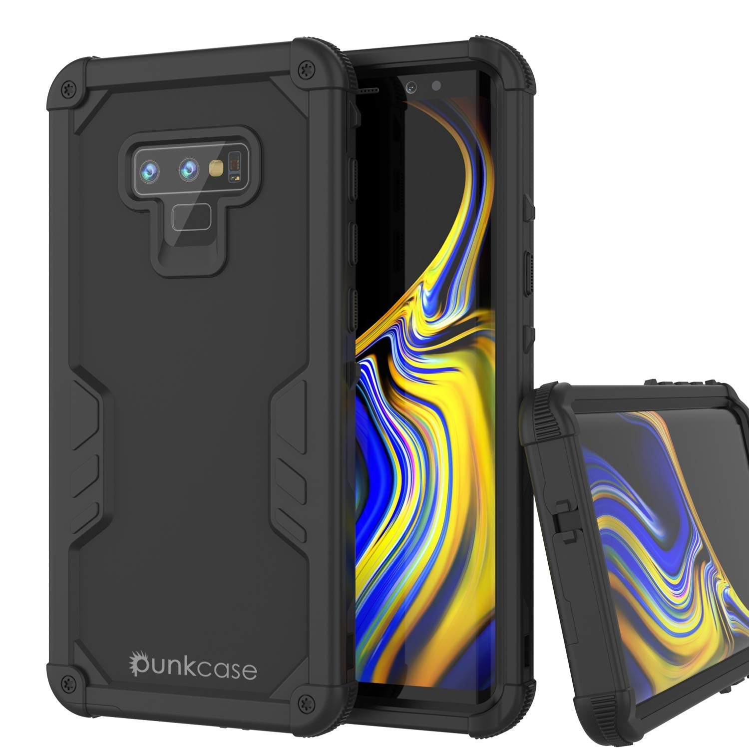 Capa à prova d'água Punkcase Galaxy Note 9 [Série Navy Seal Extreme] Cobertura de armadura com protetor de tela embutido [Preto]