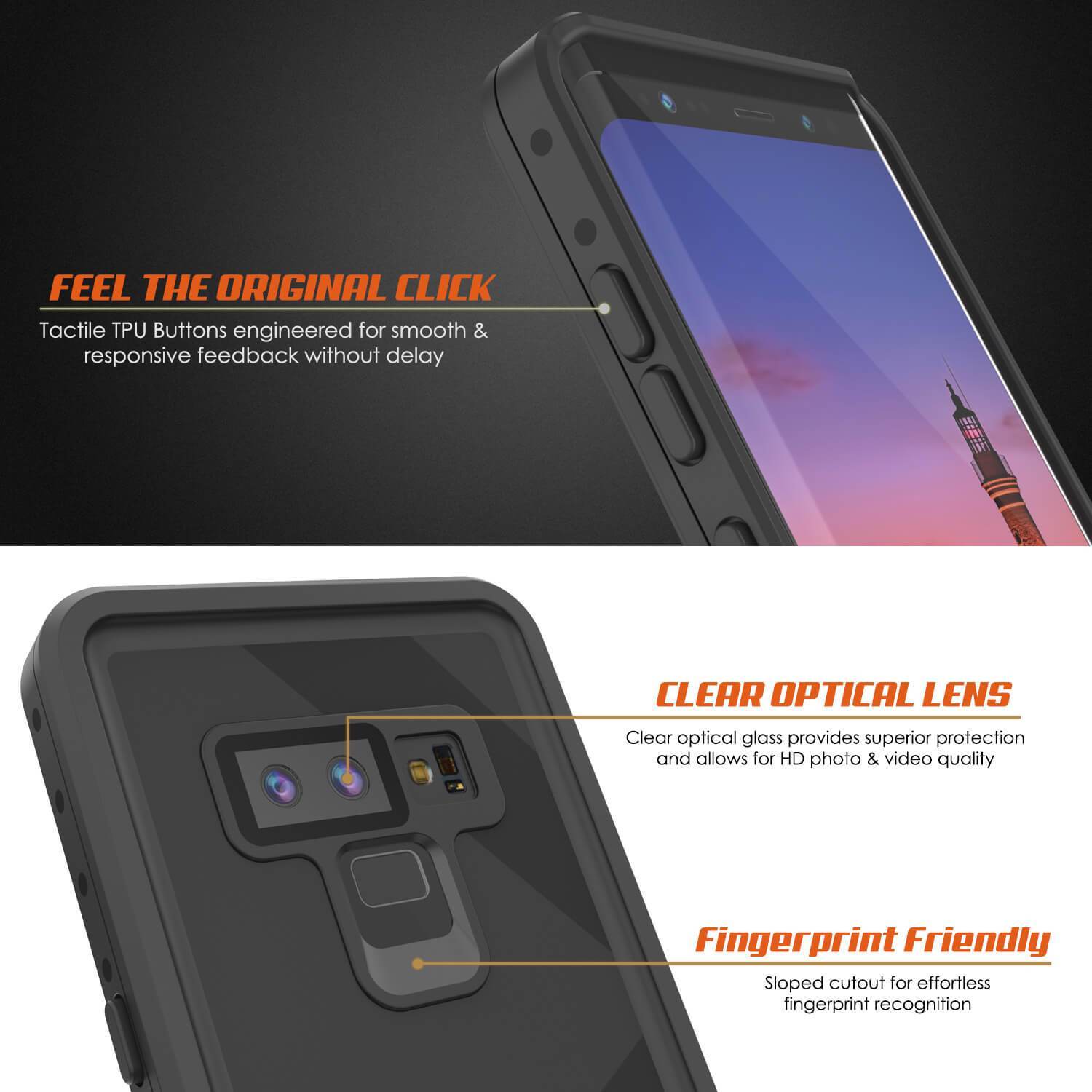 Galaxy Note 9 Waterproof Case PunkCase StudStar Black Thin 6.6ft Underwater Shock/Snow Proof (Color in image: white)
