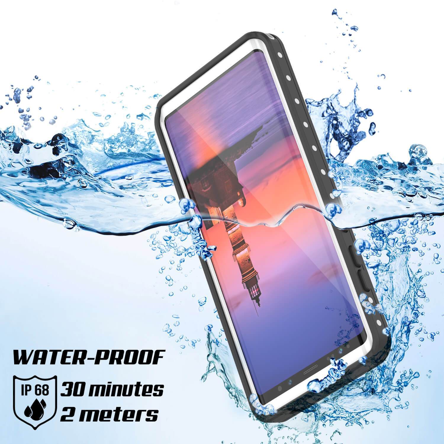 Galaxy Note 9 Waterproof Case, PunkСase StudStar White Thin 6.6ft Underwater Shock/Snow Proof (Color in image: pink)