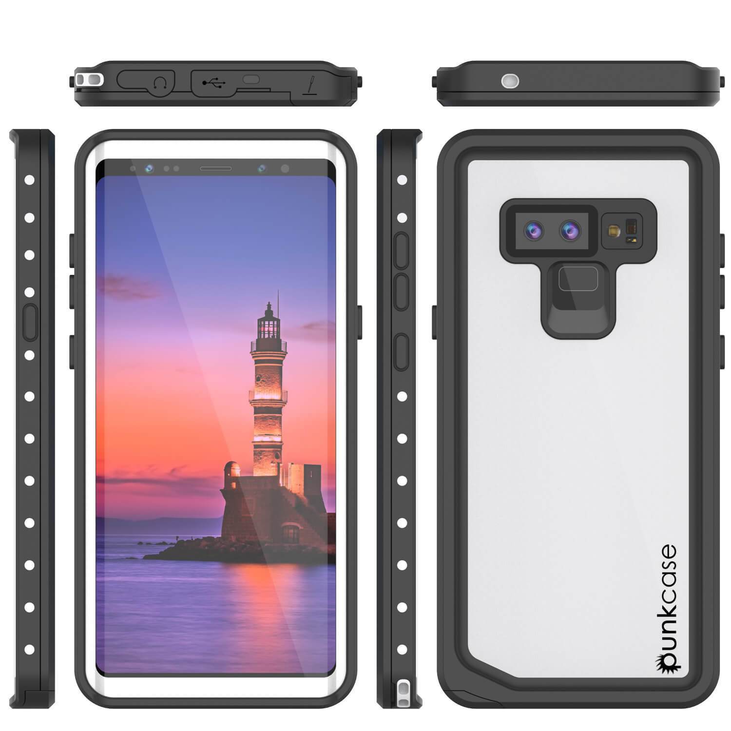 Galaxy Note 9 Waterproof Case, PunkСase StudStar White Thin 6.6ft Underwater Shock/Snow Proof (Color in image: light green)