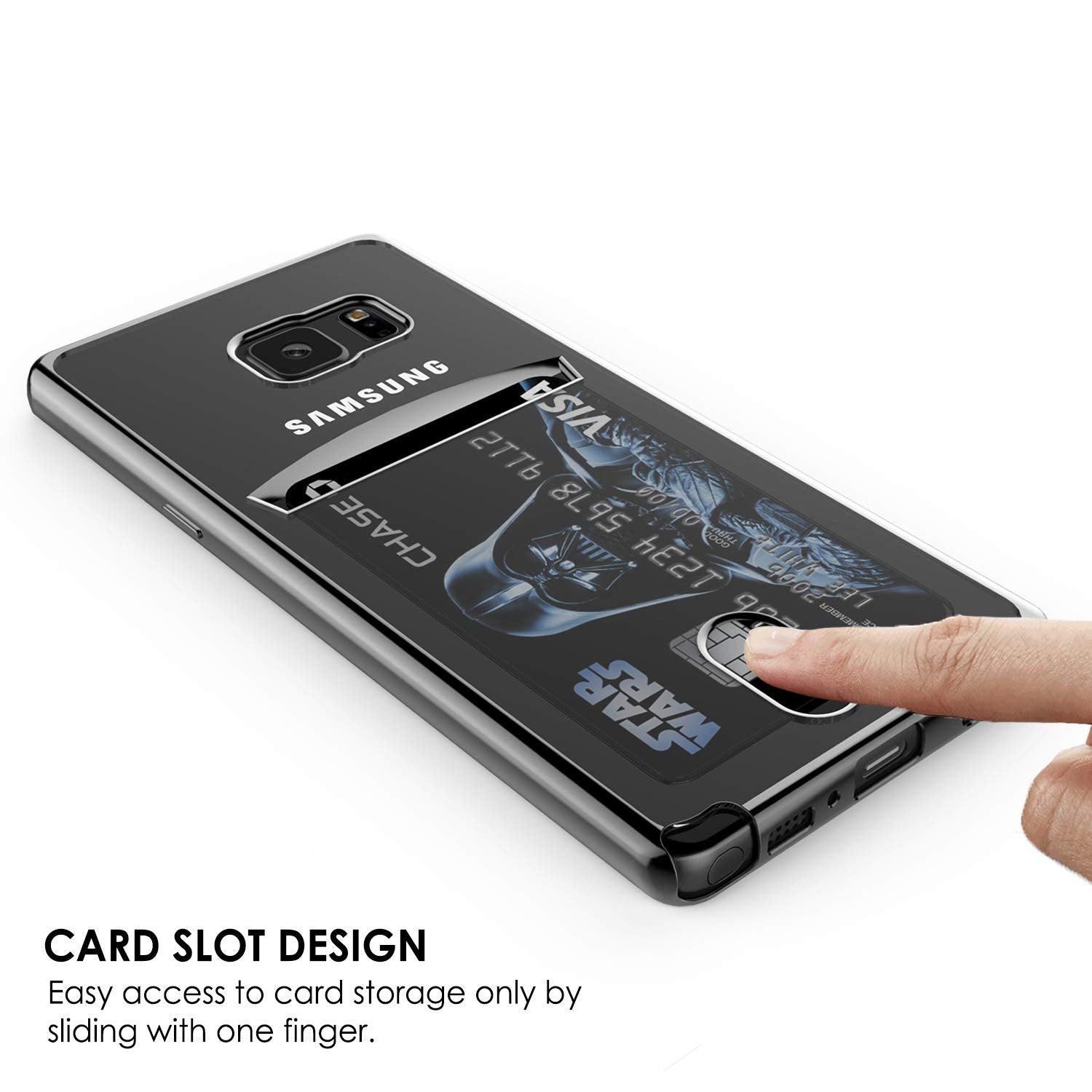 Galaxy Note FE Case, PUNKCASE® LUCID Black Series | Card Slot | SHIELD Screen Protector | Ultra fit