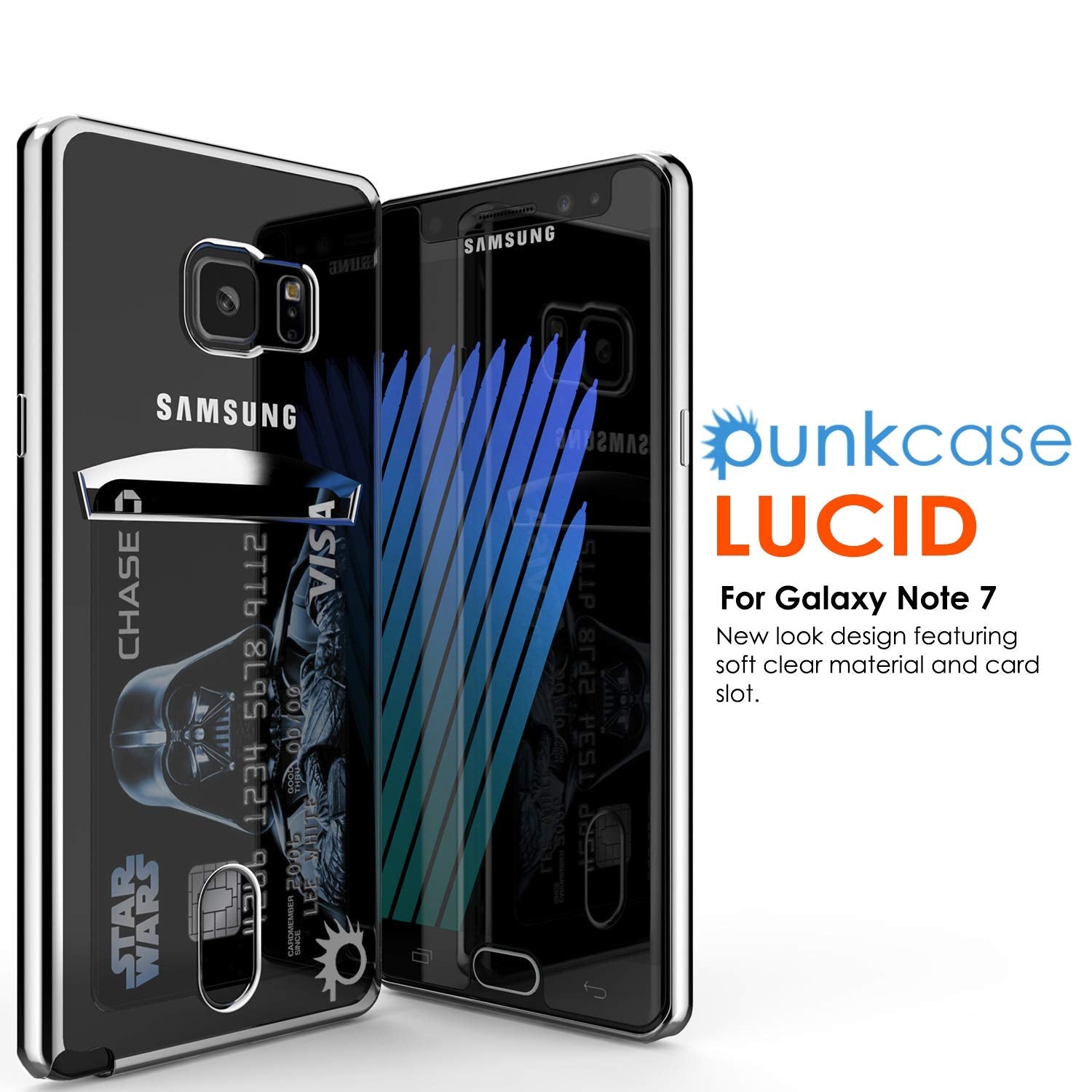 Galaxy Note FE Case, PUNKCASE® LUCID Silver Series | Card Slot | SHIELD Screen Protector | Ultra fit